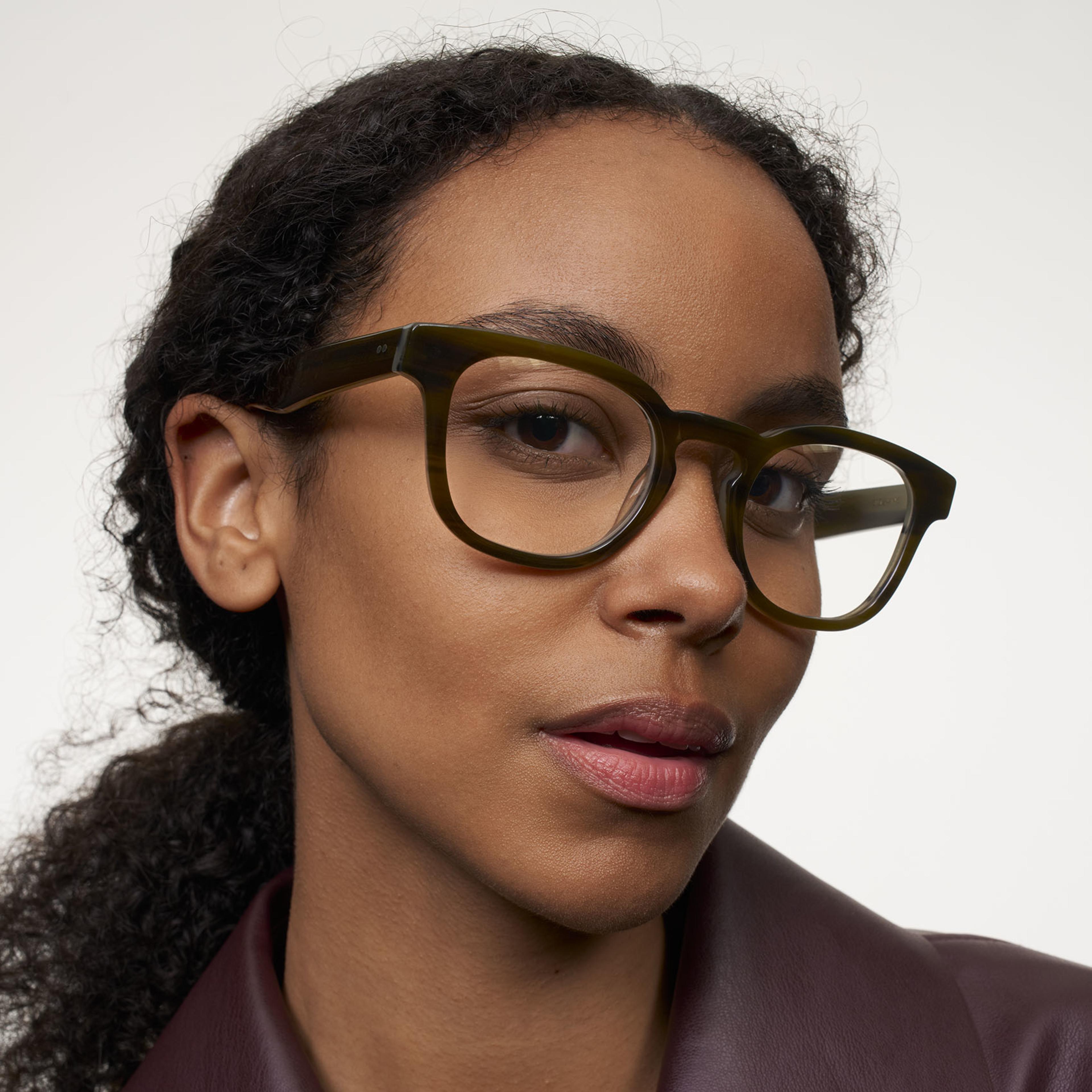 Ace & Tate Gafas | Redonda Acetato in Verde, Gris
