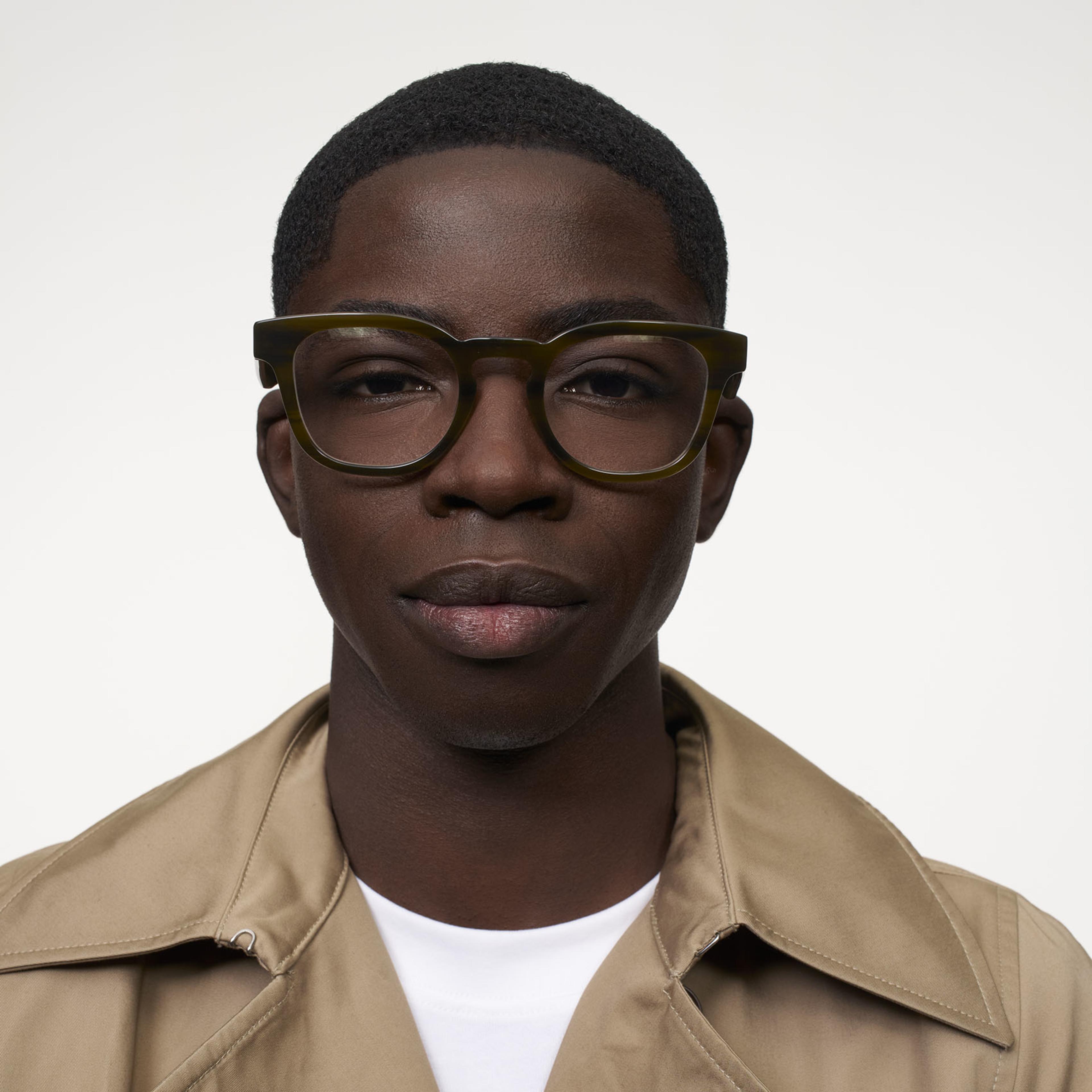 Ace & Tate Glasses | Round Acetate in Green, Grey