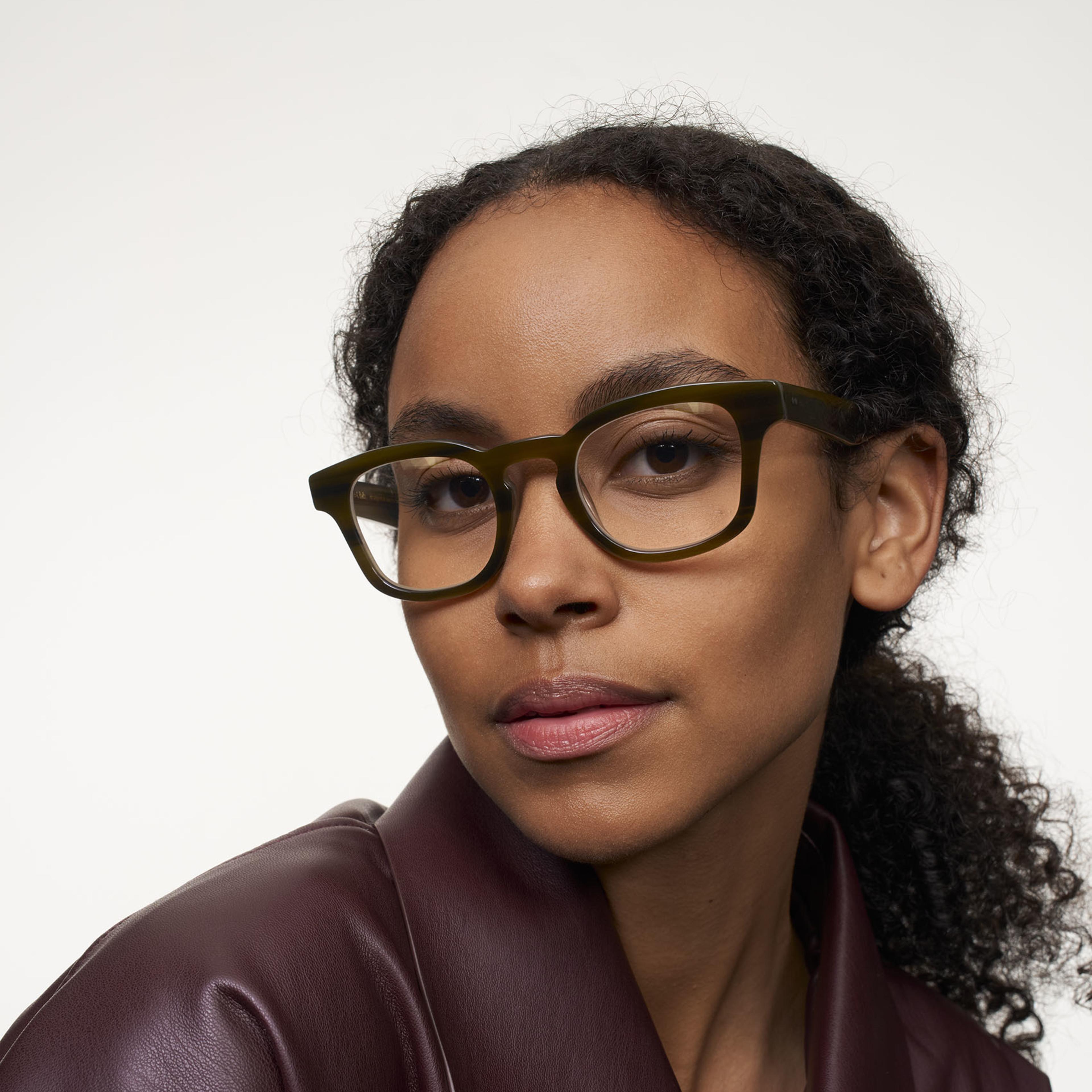 Ace & Tate Gafas | Redonda Acetato in Verde, Gris