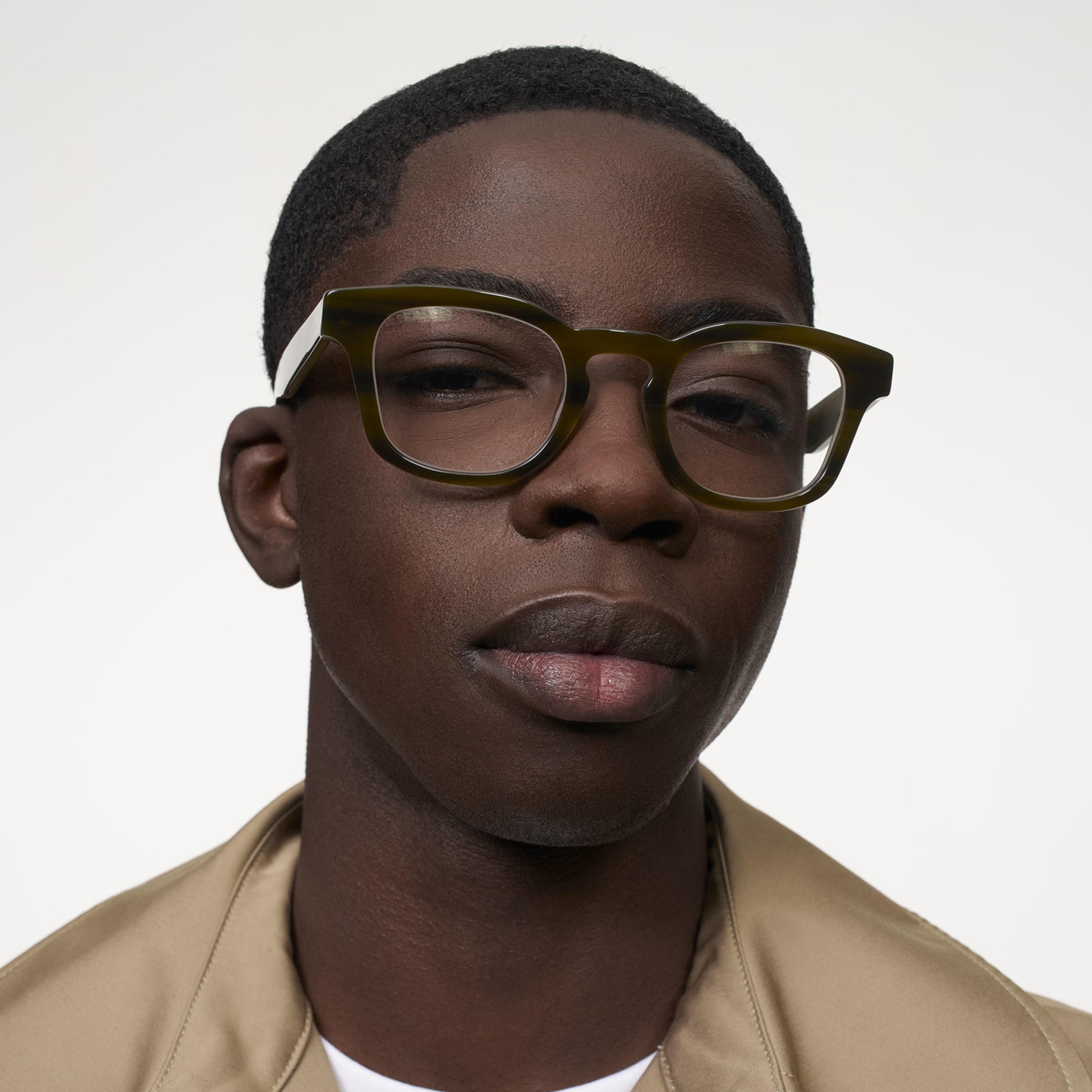 Ace & Tate Glasses | Round Acetate in Green, Grey