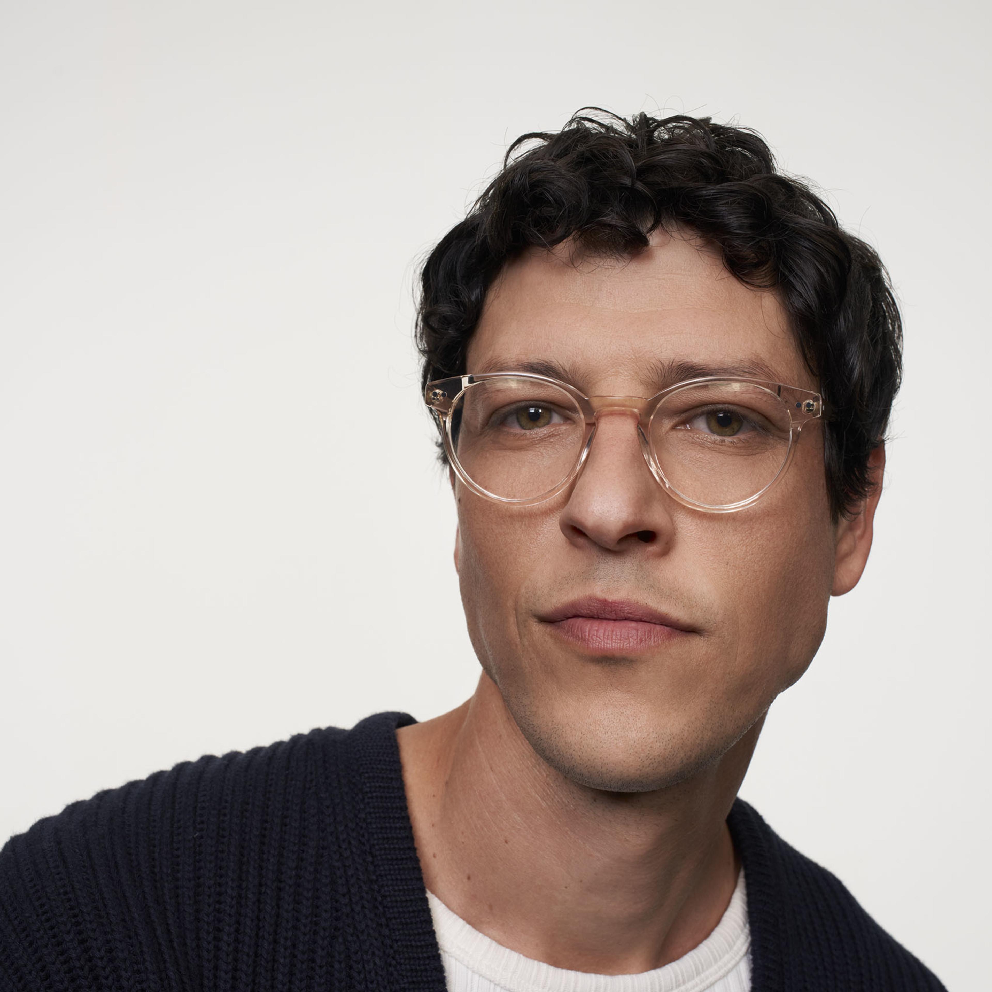 Ace & Tate Glasses | Round Acetate in Clear