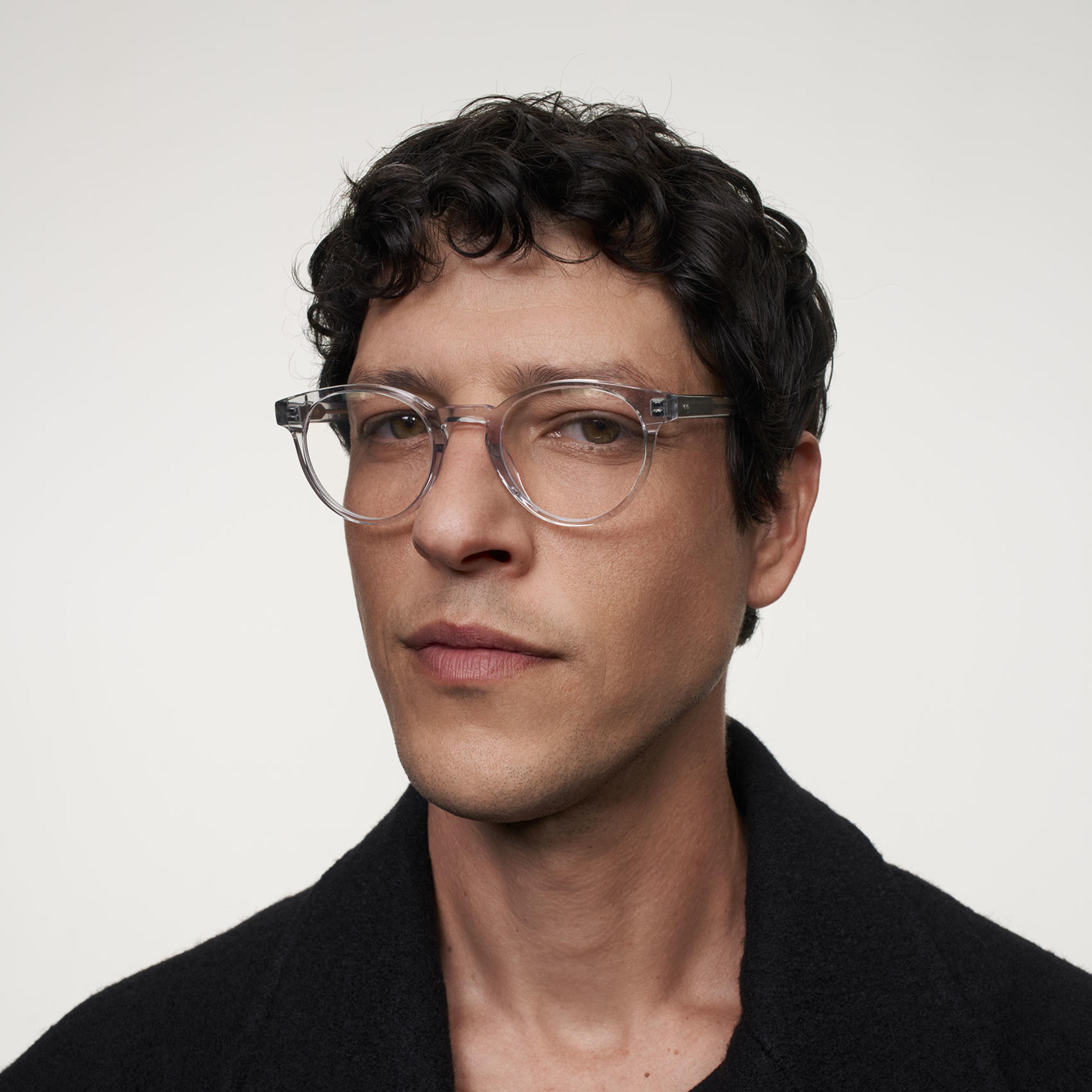 Ace & Tate Glasses | Round Acetate in Clear, Grey
