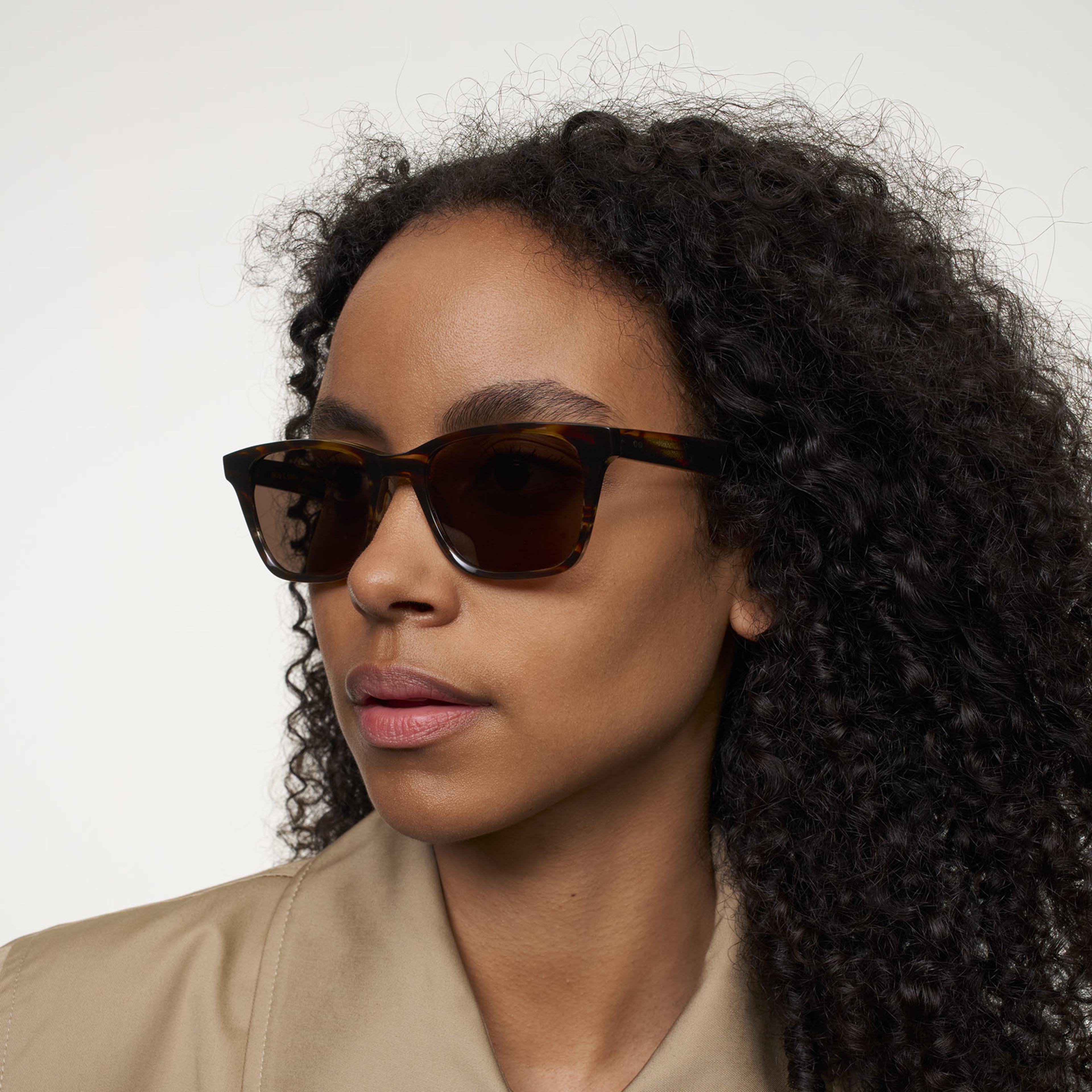 Ace & Tate Sunglasses | Square Acetate in Brown, Orange