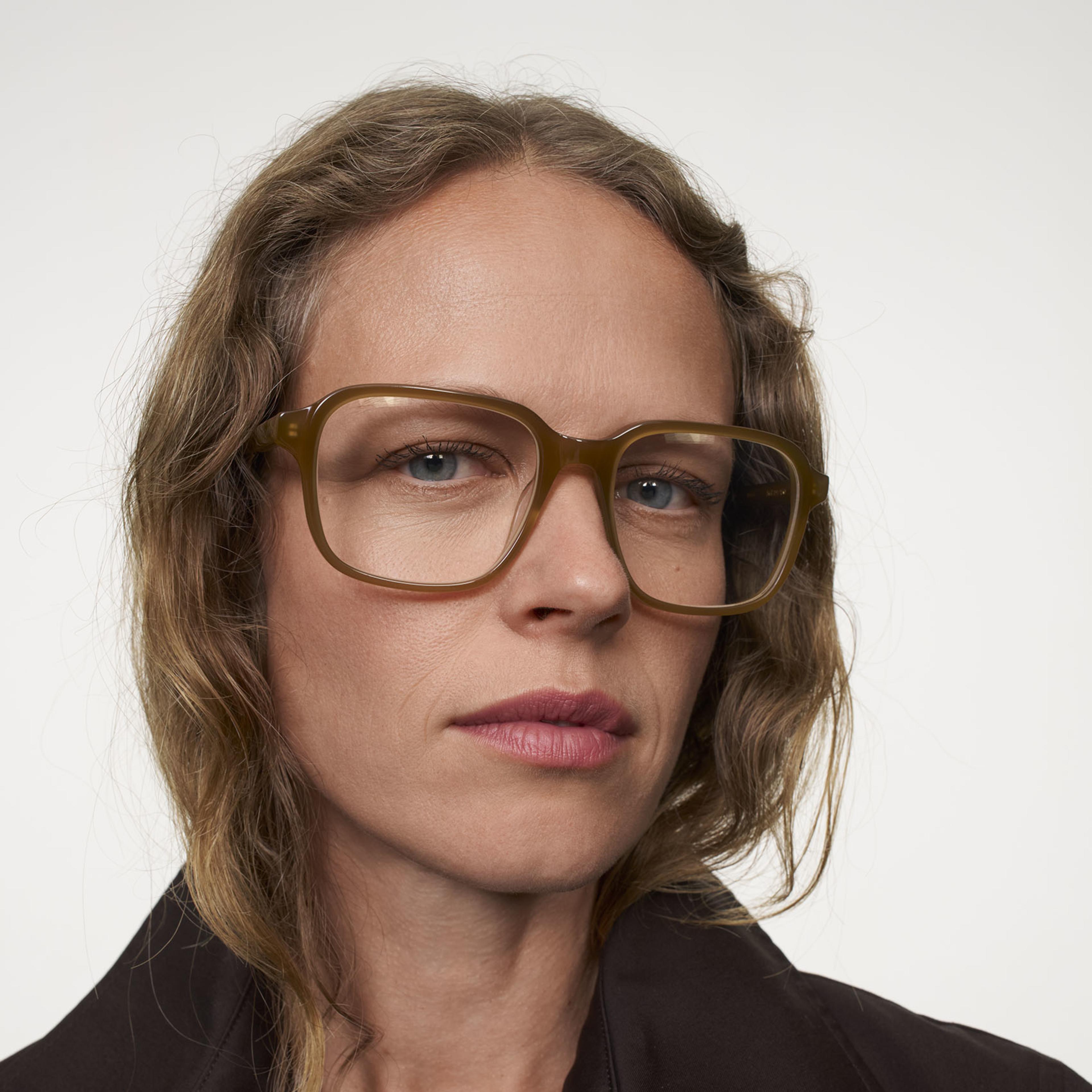 Ace & Tate Glasses | Square Acetate in Brown