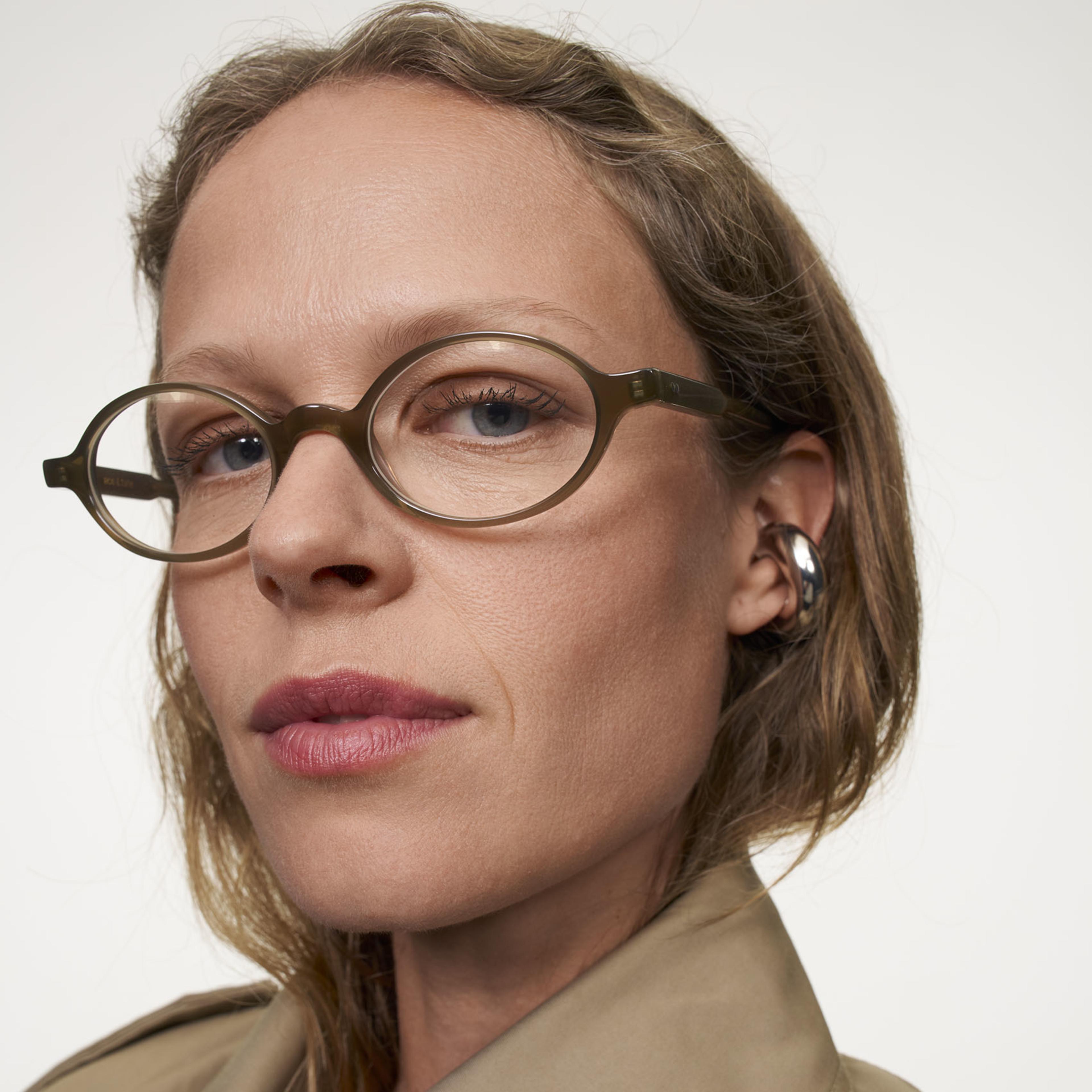 Ace & Tate Glasses | Round Acetate in Green