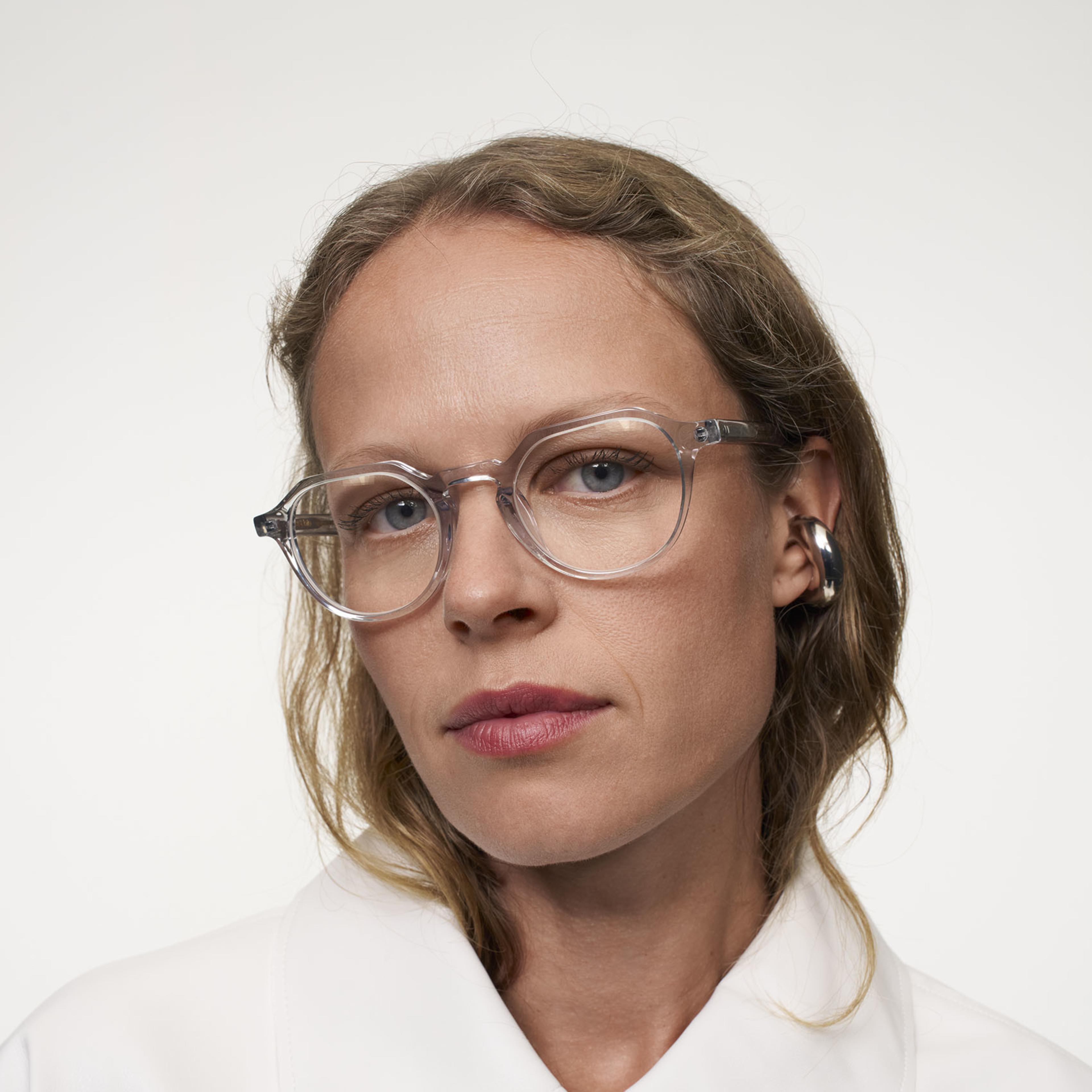 Ace & Tate Brillen | Hexagonal Acetat in Transparent, Grau