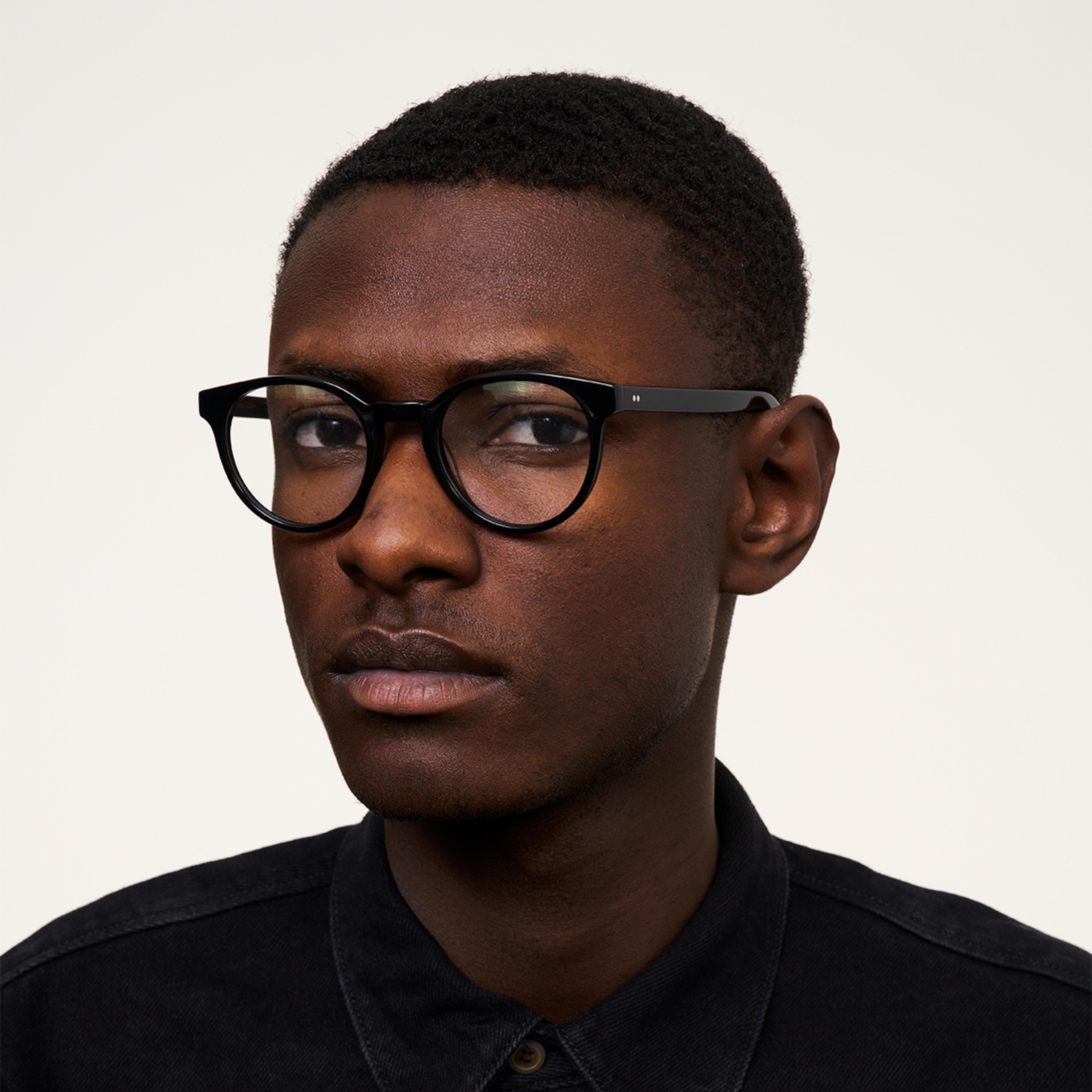 Ace & Tate Glasses | Round Acetate in Black