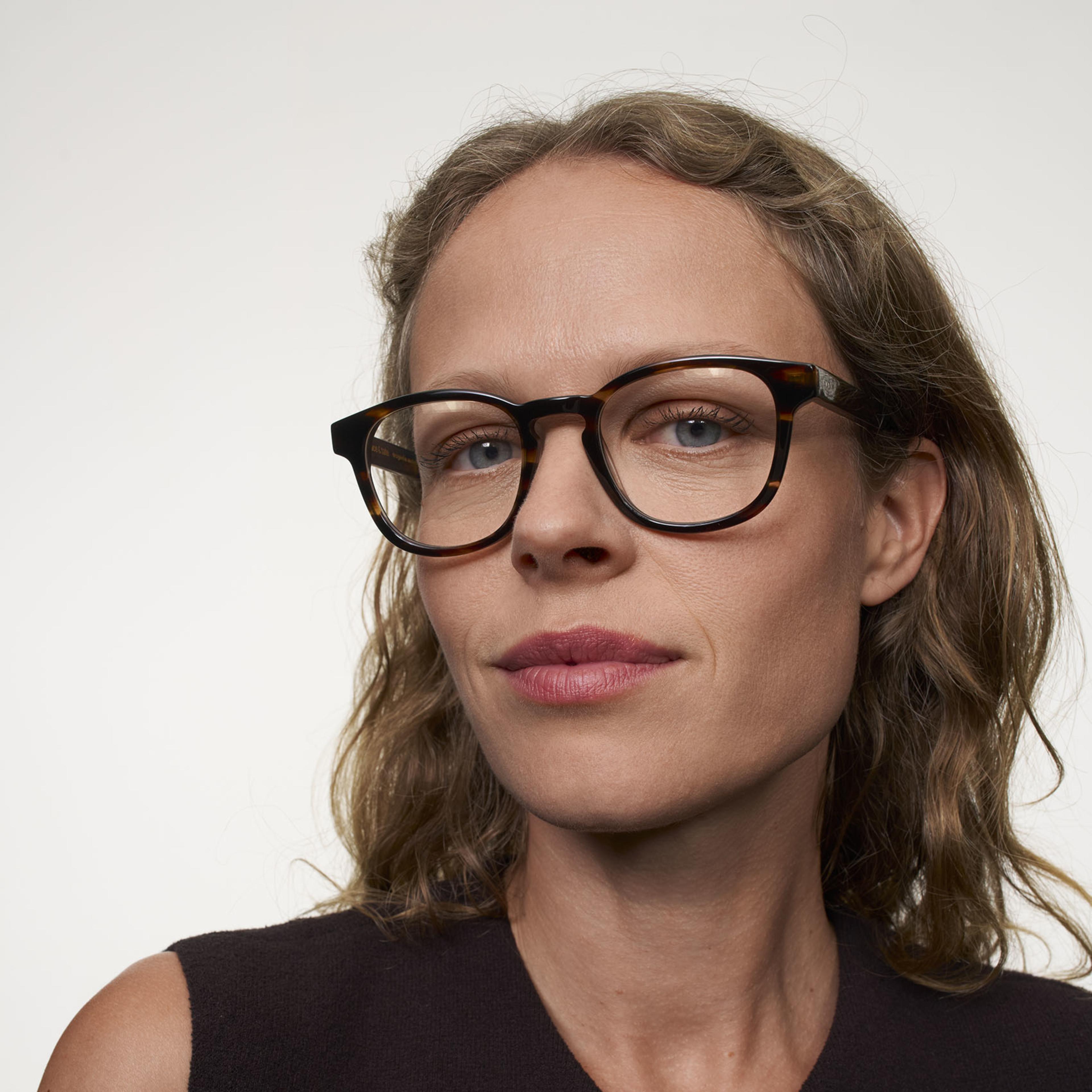 Ace & Tate Glasses | Square Acetate in Brown, Orange