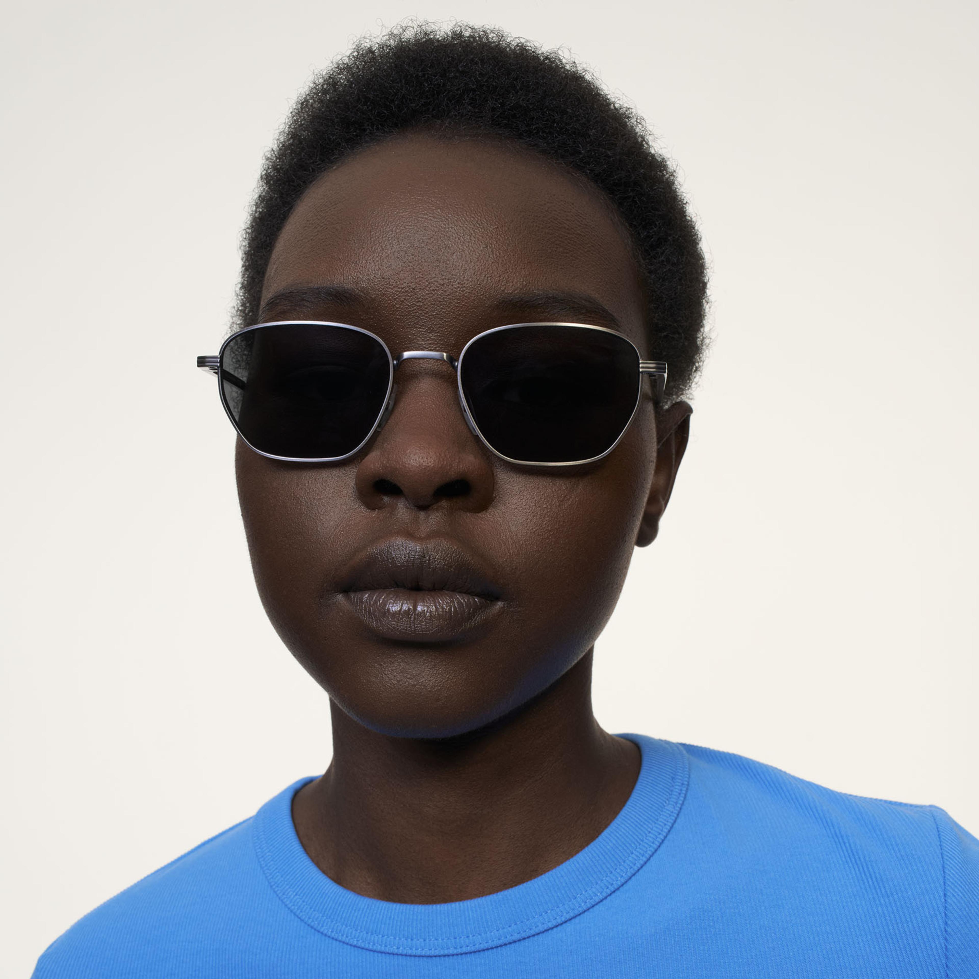 Ace & Tate Sonnenbrillen | Hexagonal Metall in Grau