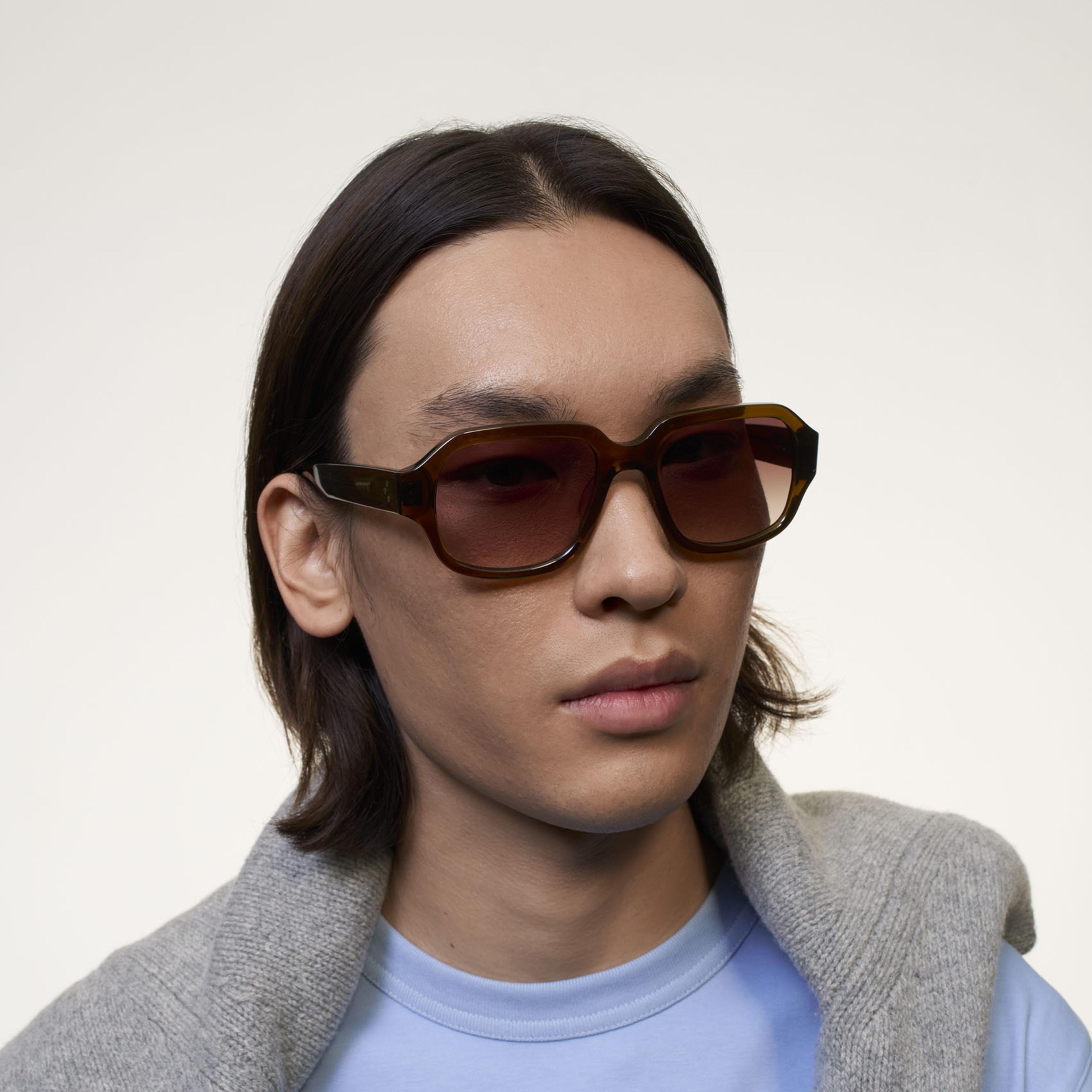 Ace & Tate Sunglasses | Square Acetate in Brown