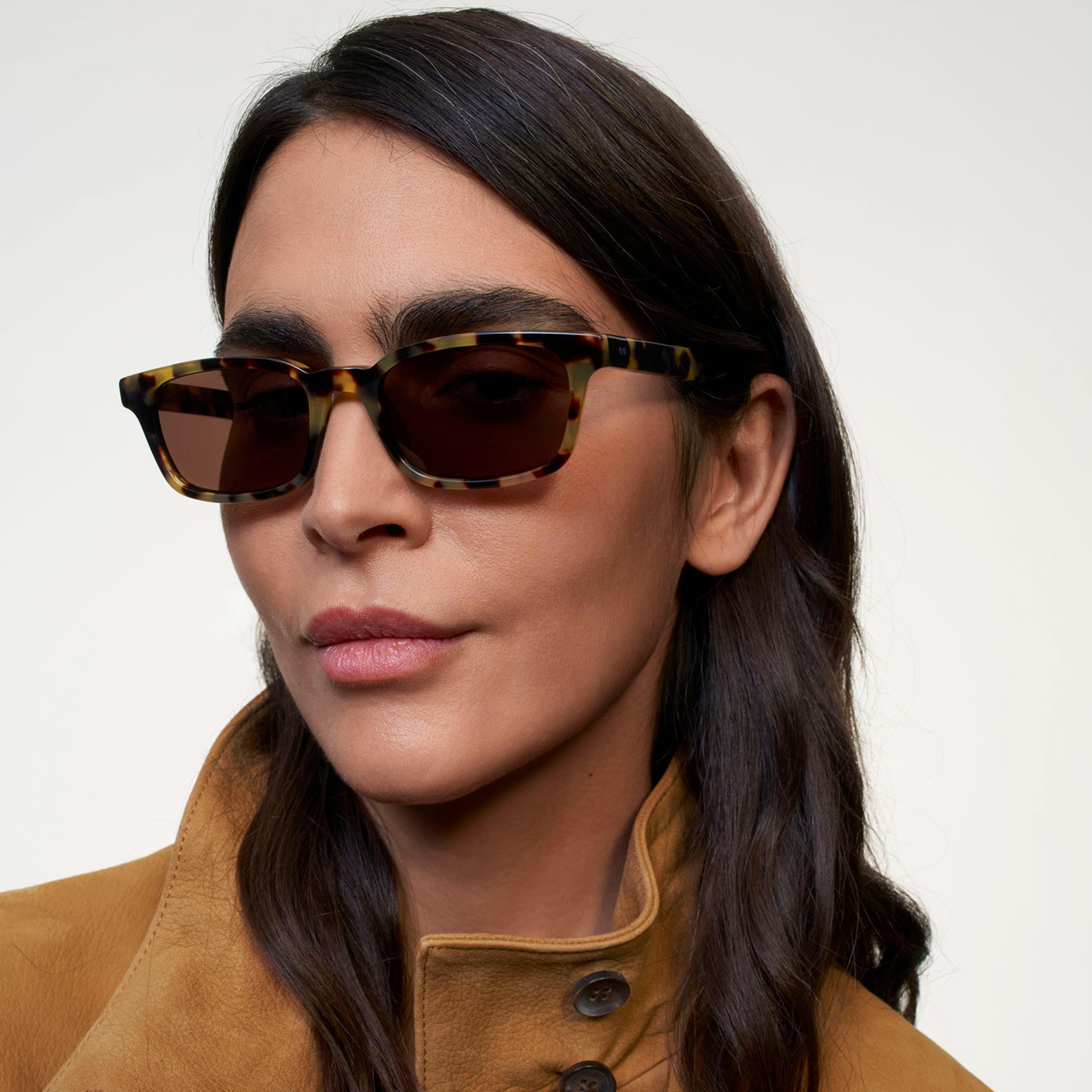 Ace & Tate Sunglasses | Square Acetate in Black, Yellow