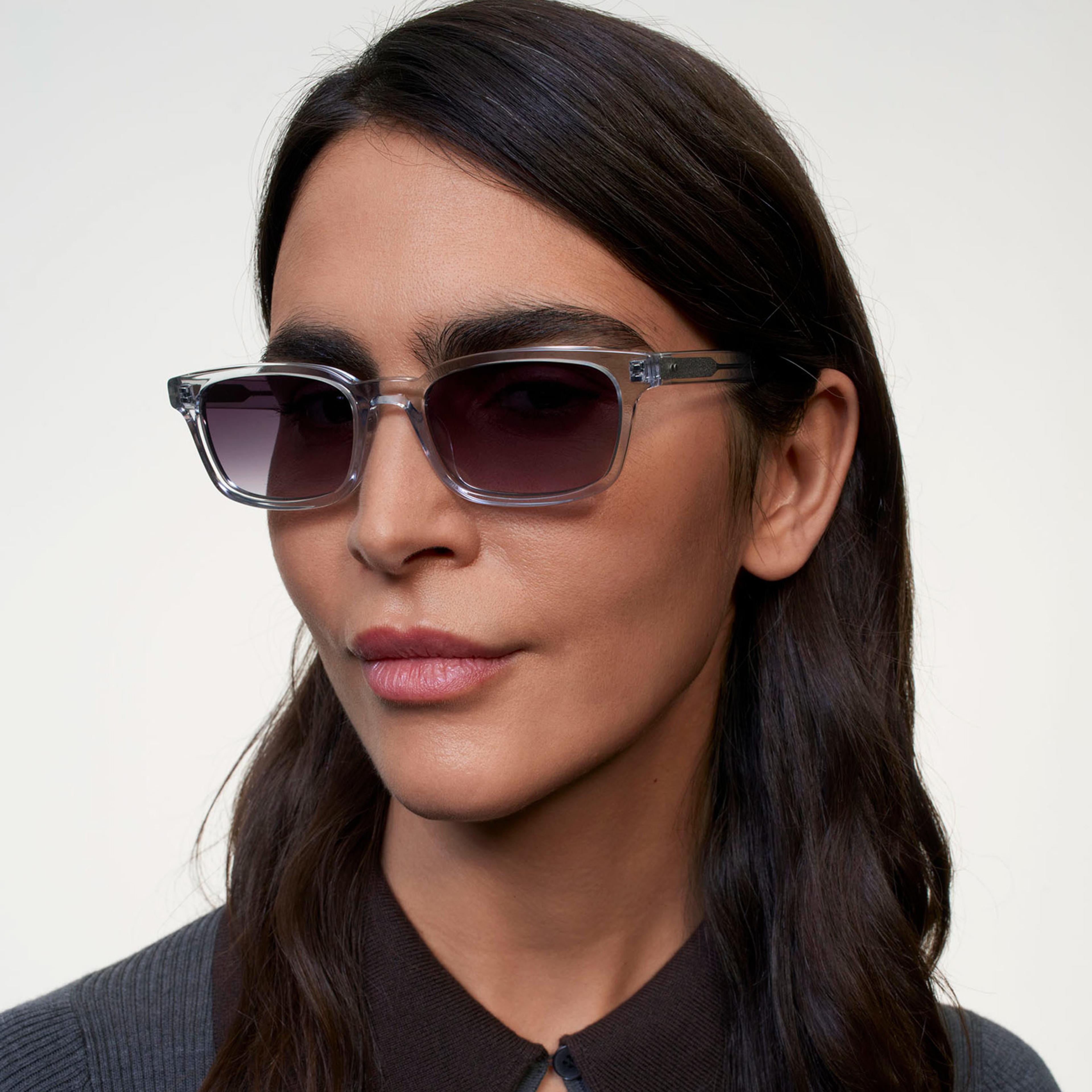 Ace & Tate Sunglasses | Square Acetate in Clear, Grey