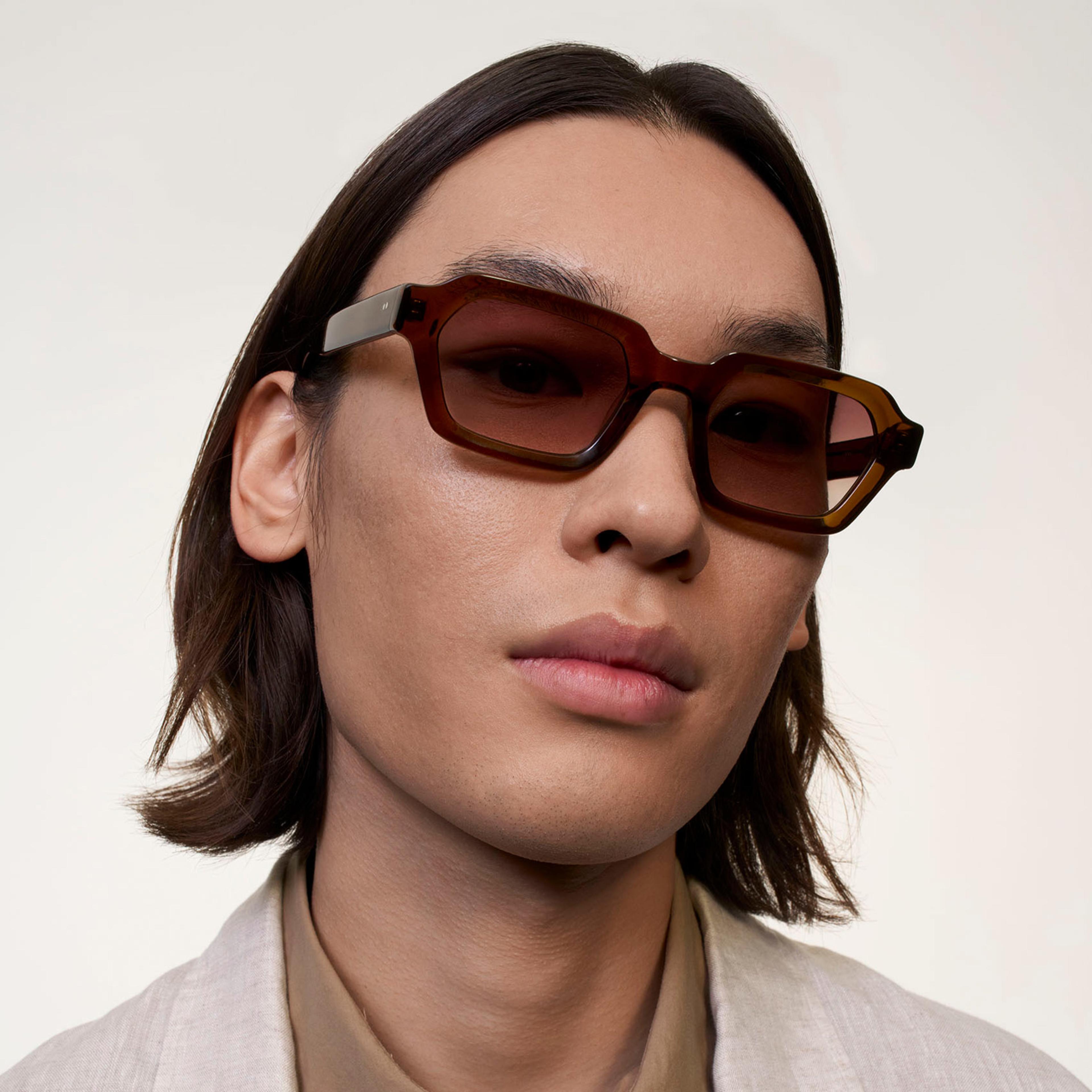 Ace & Tate Sunglasses | Rectangle Acetate in Brown