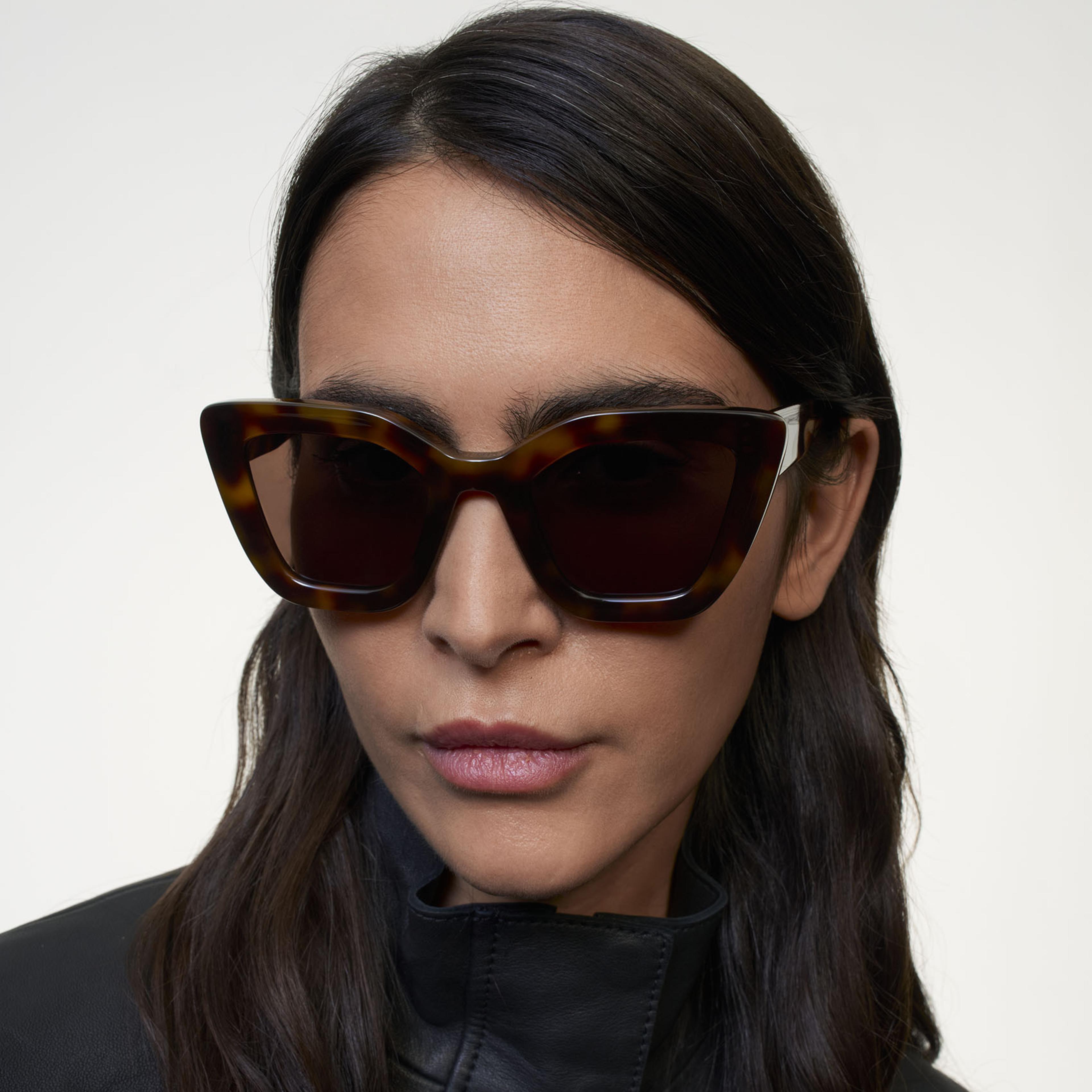 Ace & Tate Sonnenbrillen | Rechteckig Acetat in Braun, Schwarz