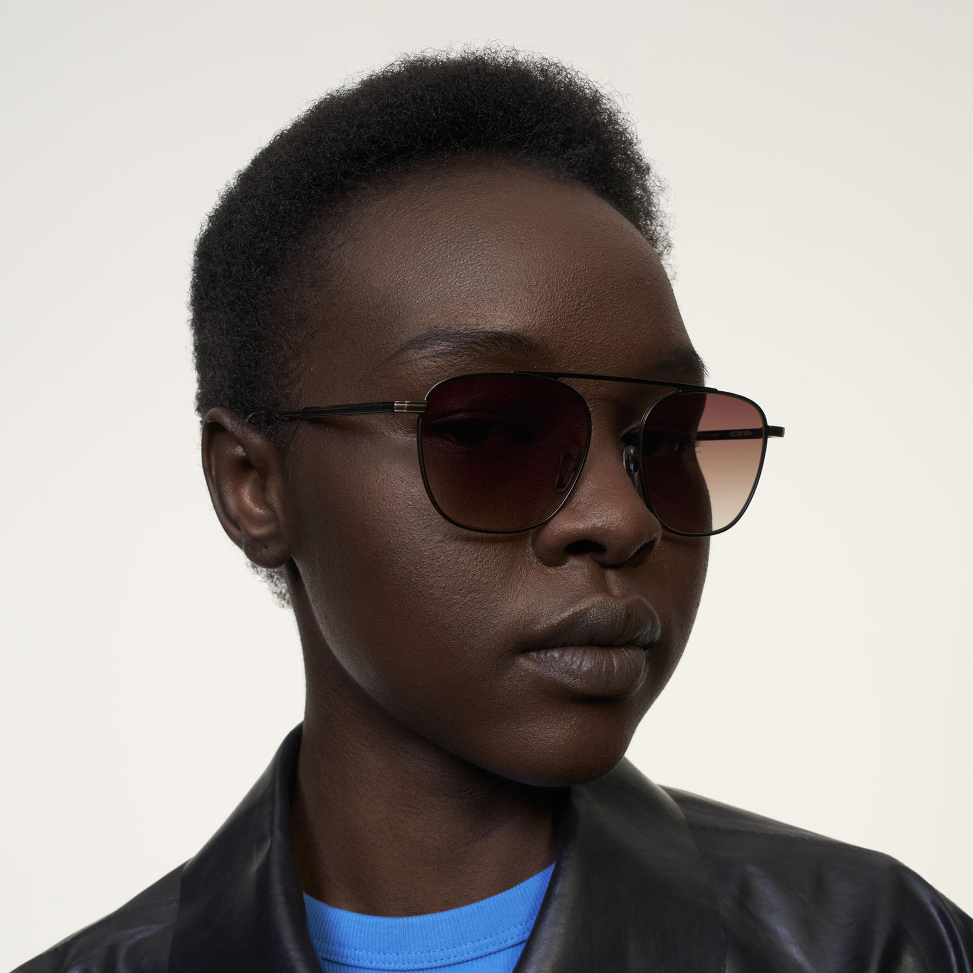 Ace & Tate Sunglasses | Square Metal in Brown