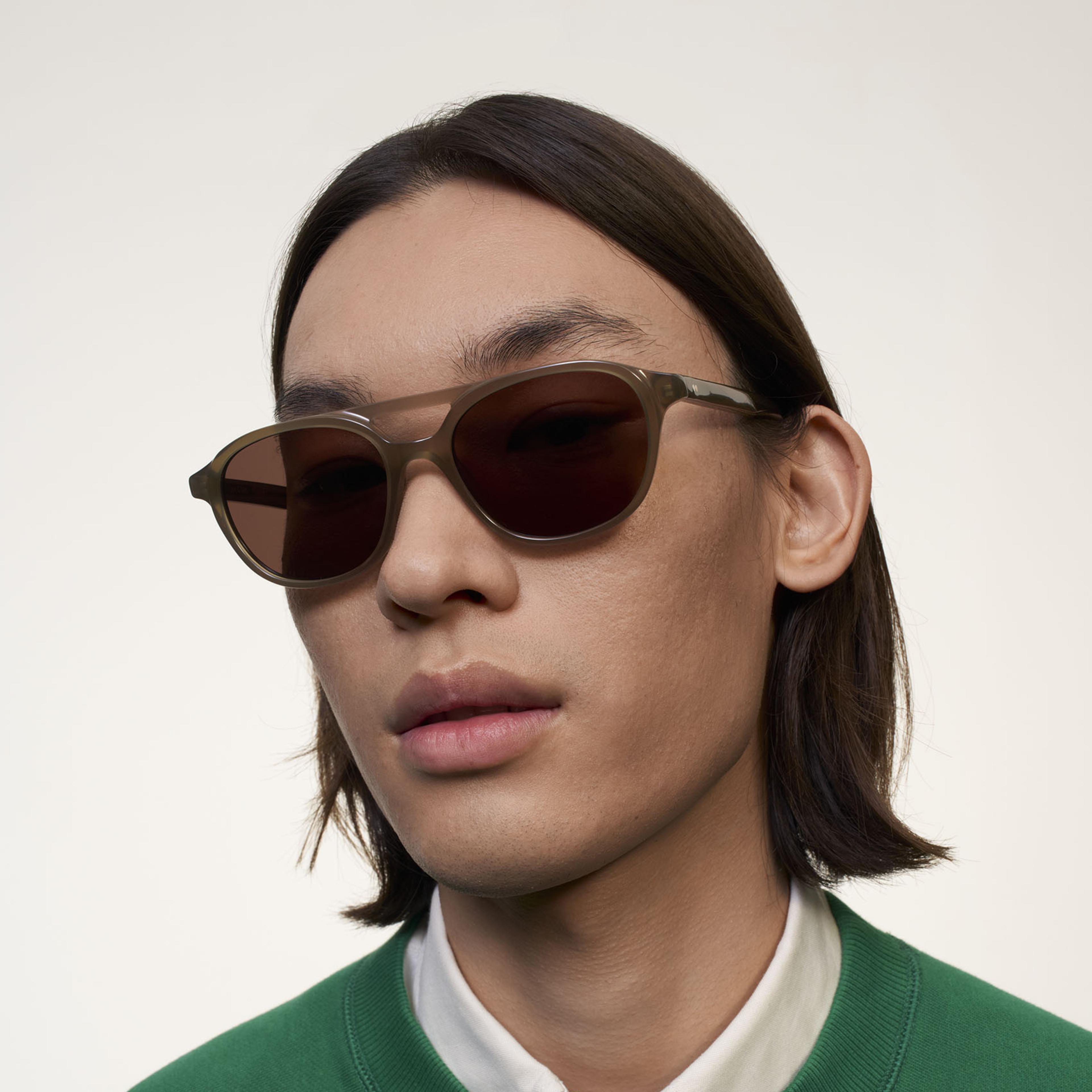 Ace & Tate Sunglasses | Round Acetate in Green