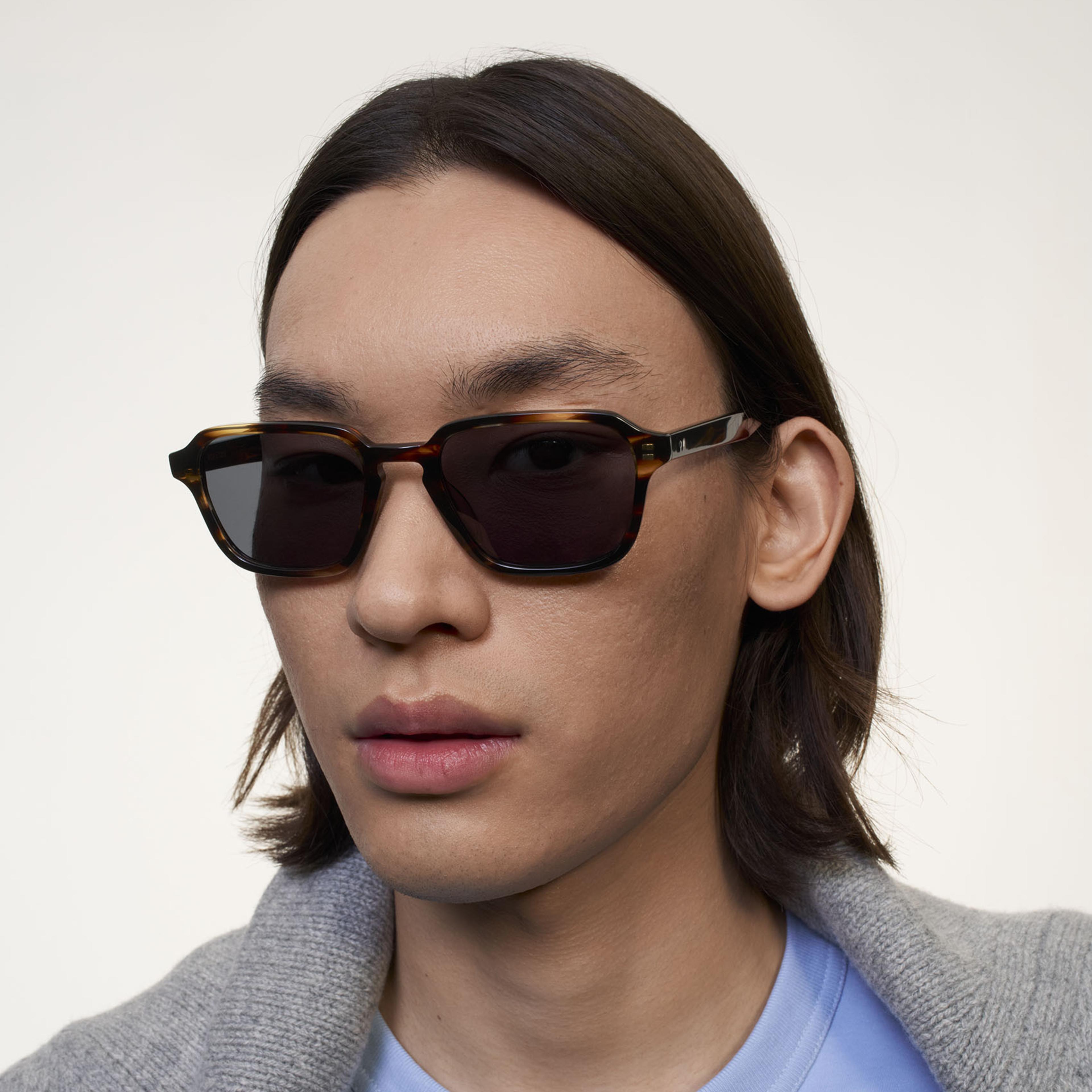 Ace & Tate Sonnenbrillen | Hexagonal Acetat in Braun, Orange