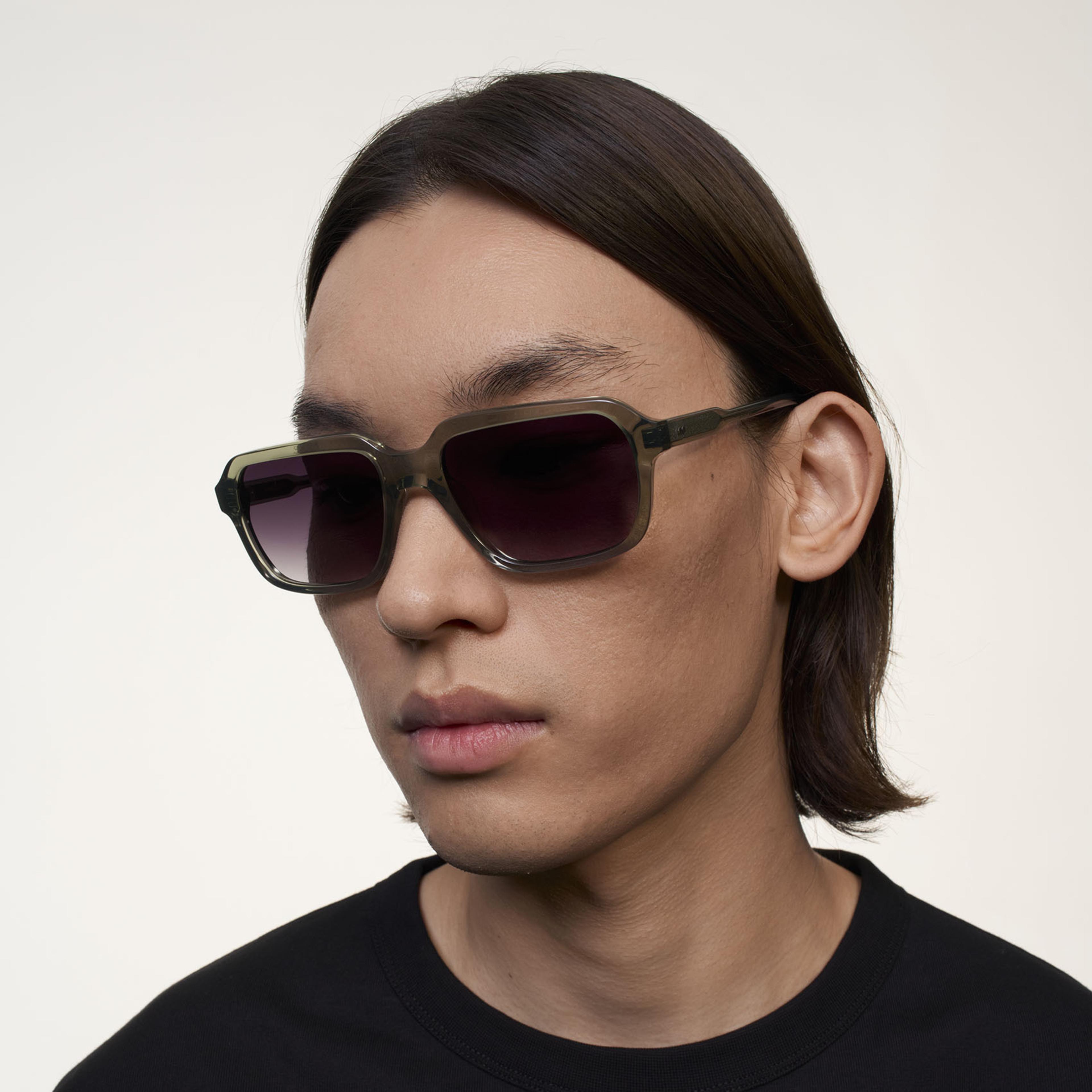 Ace & Tate Sunglasses | Square Acetate in Blue