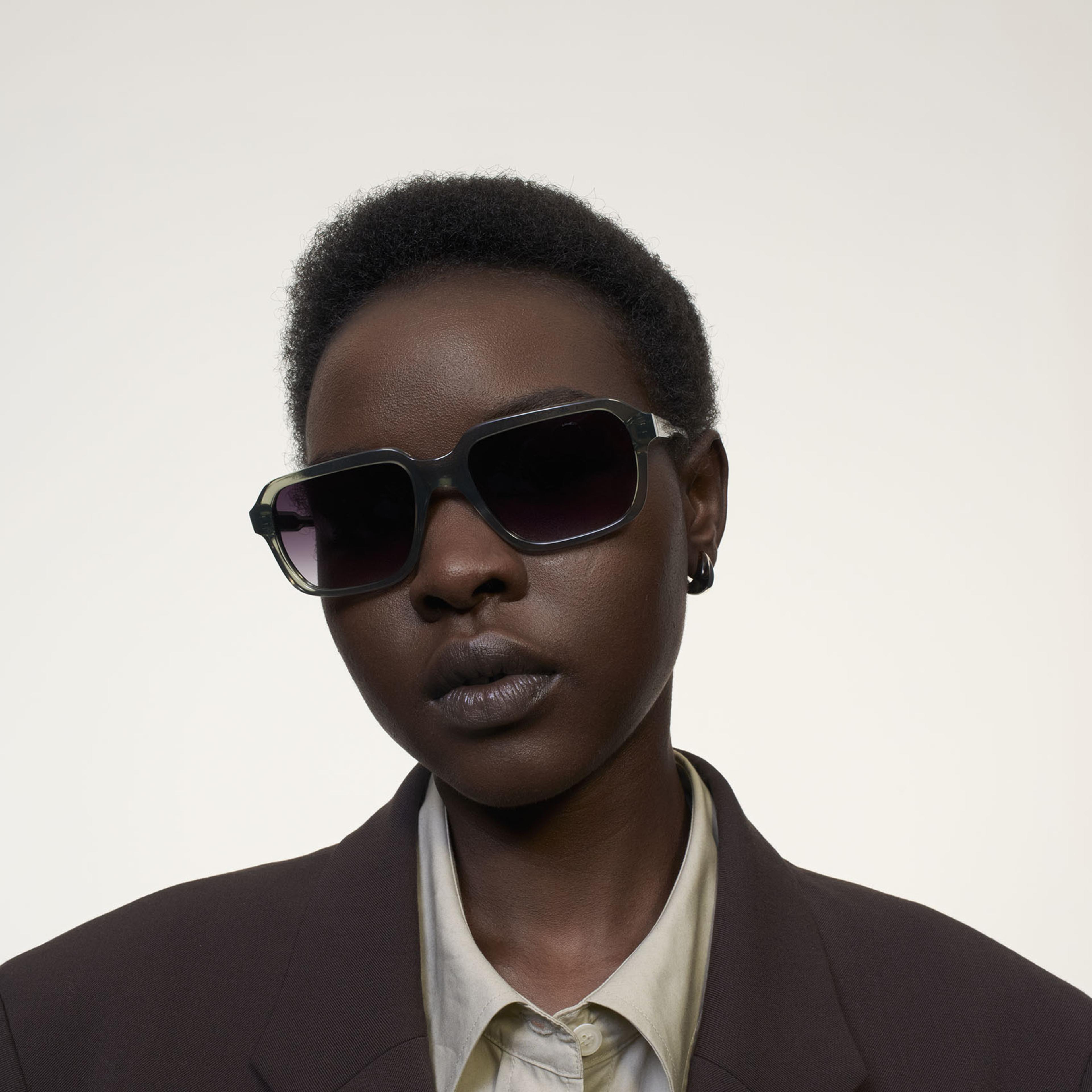 Ace & Tate Sunglasses | Square Acetate in Blue