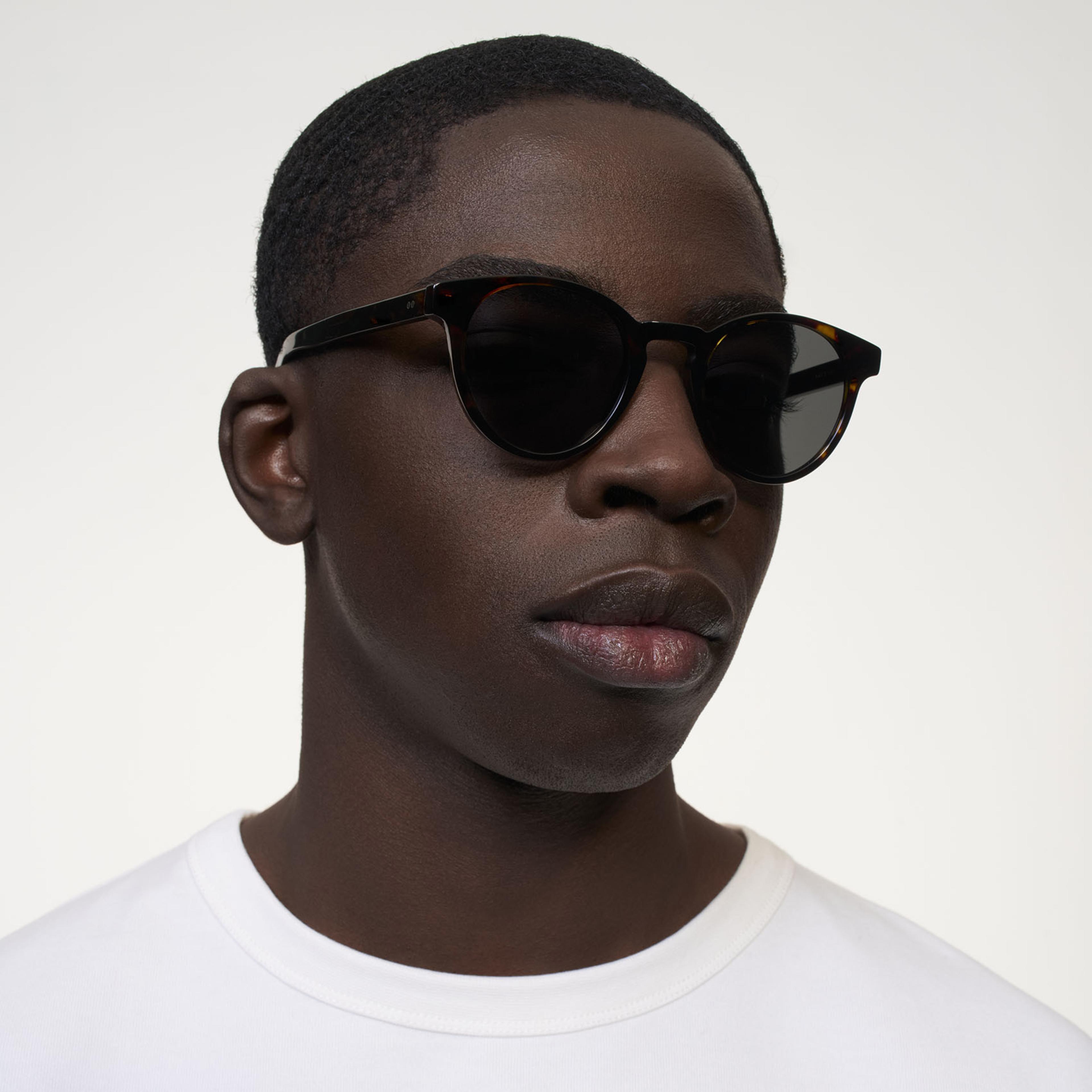 Ace & Tate Sunglasses | Round Acetate in Black, Brown