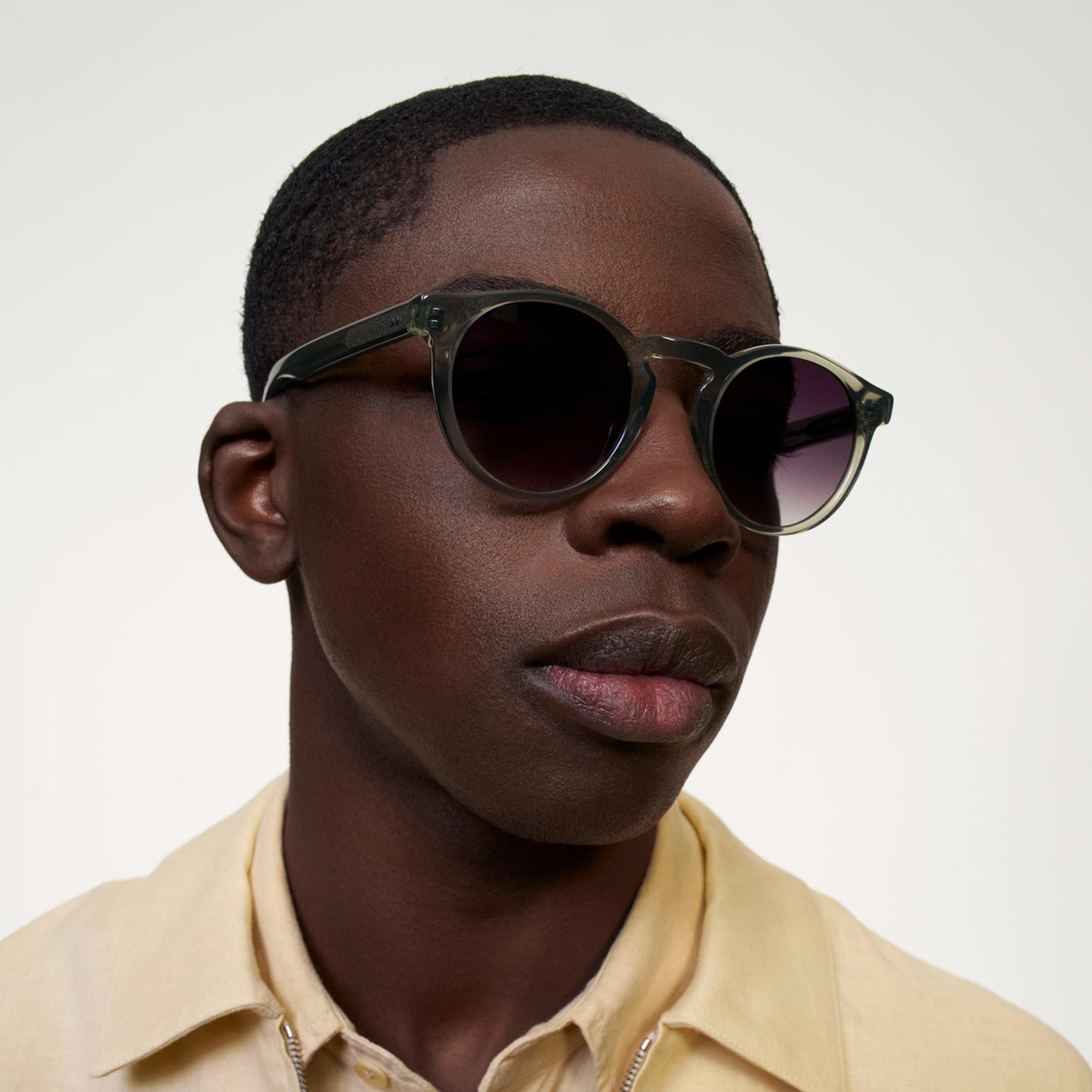 Ace & Tate Sunglasses | Round Acetate in Blue