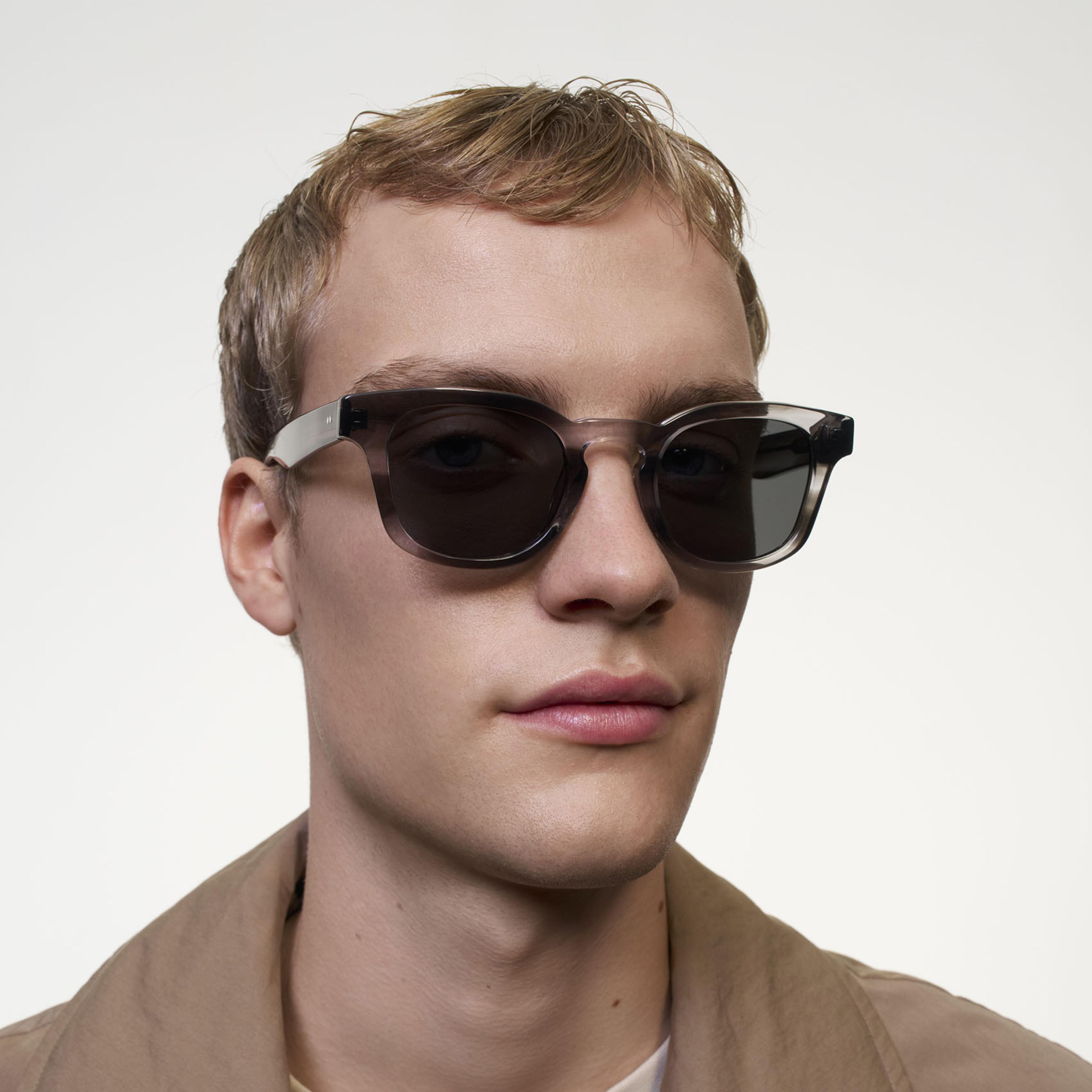 Ace & Tate Sunglasses | Round Acetate in Clear, Grey