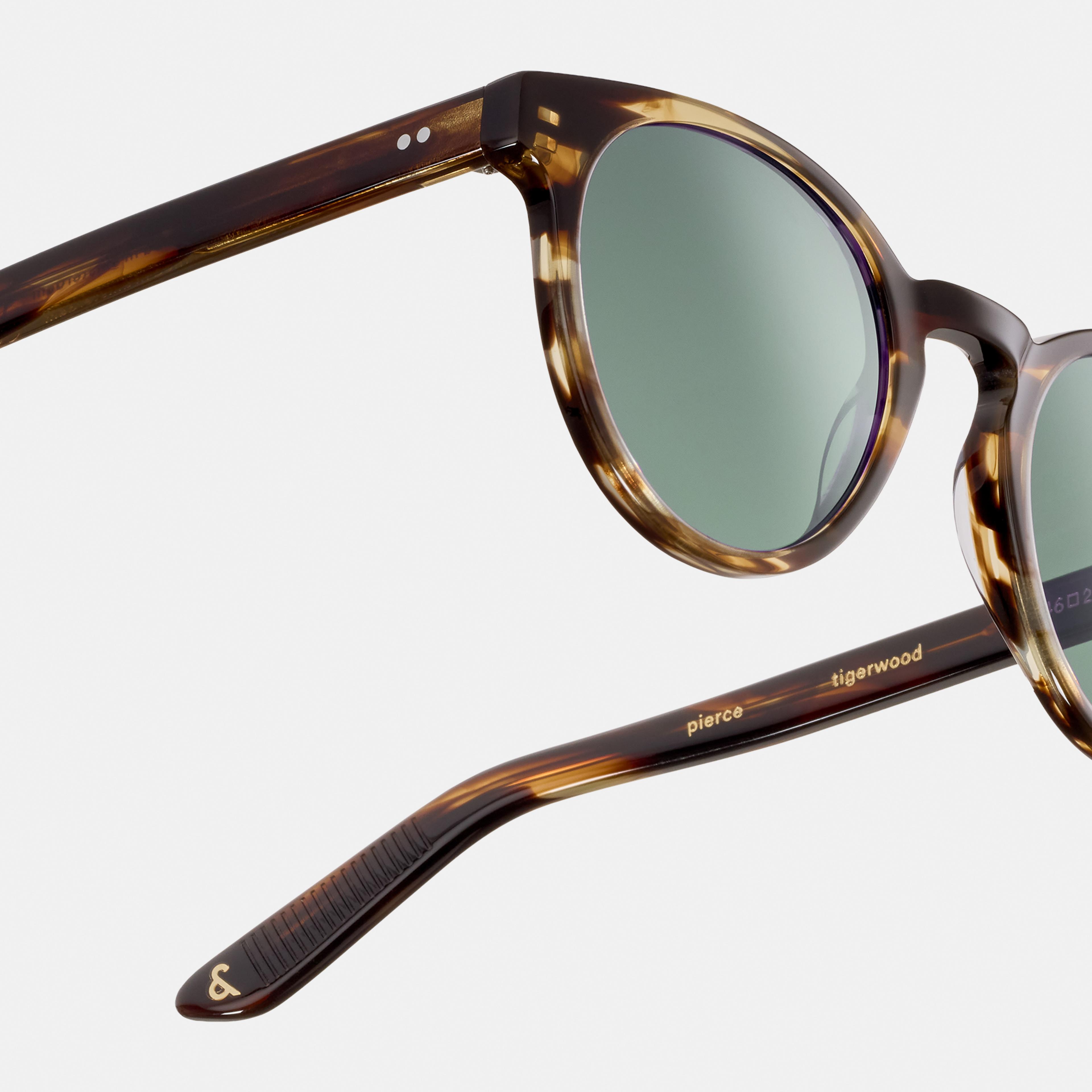 Ace & Tate Pierce Extra Large in Tigerwood Ace & Tate Sunglasses | Round Acetate in Brown, Orange