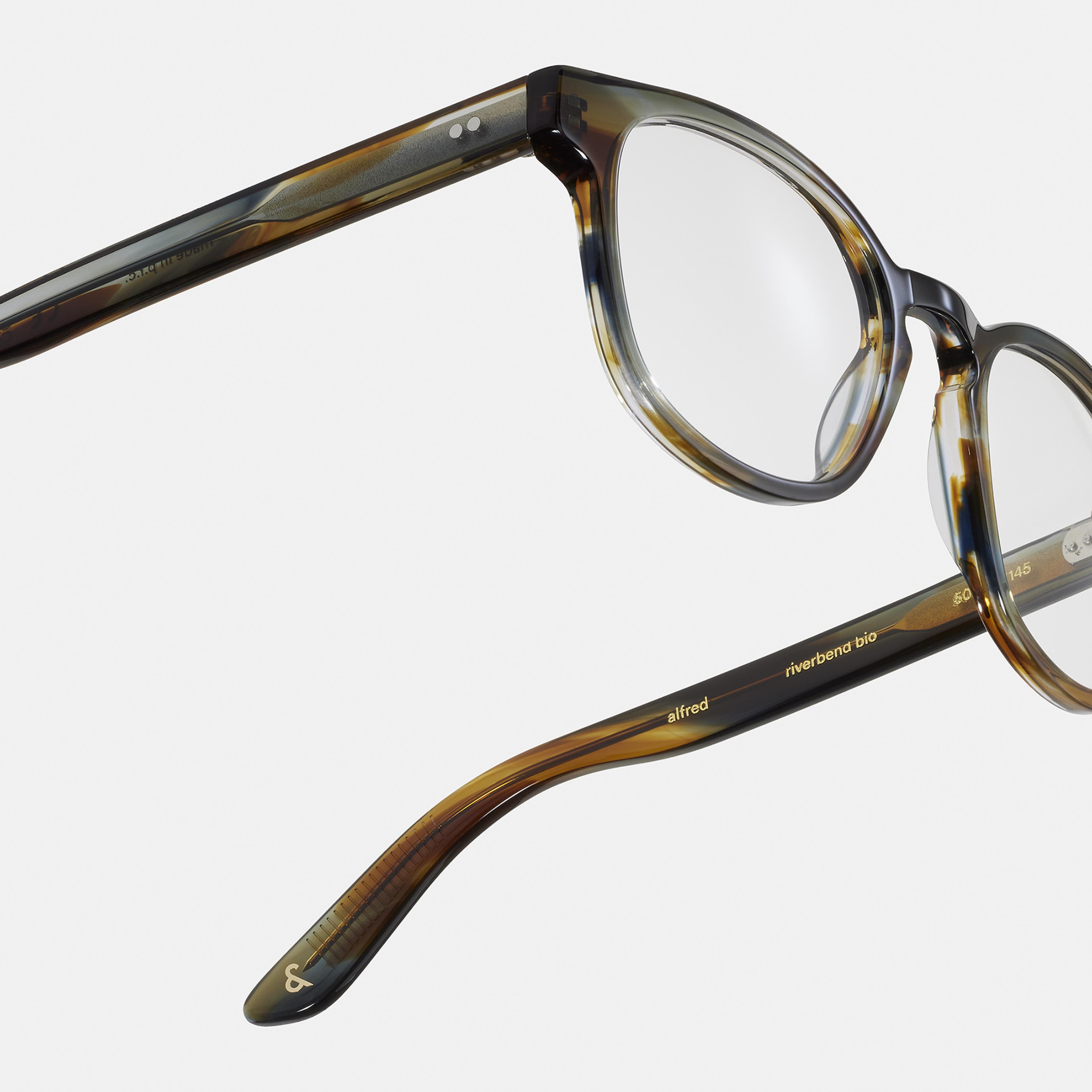 Ace & Tate Brillen | Quadratisch Acetat in Schwarz, Braun, Grau, Orange