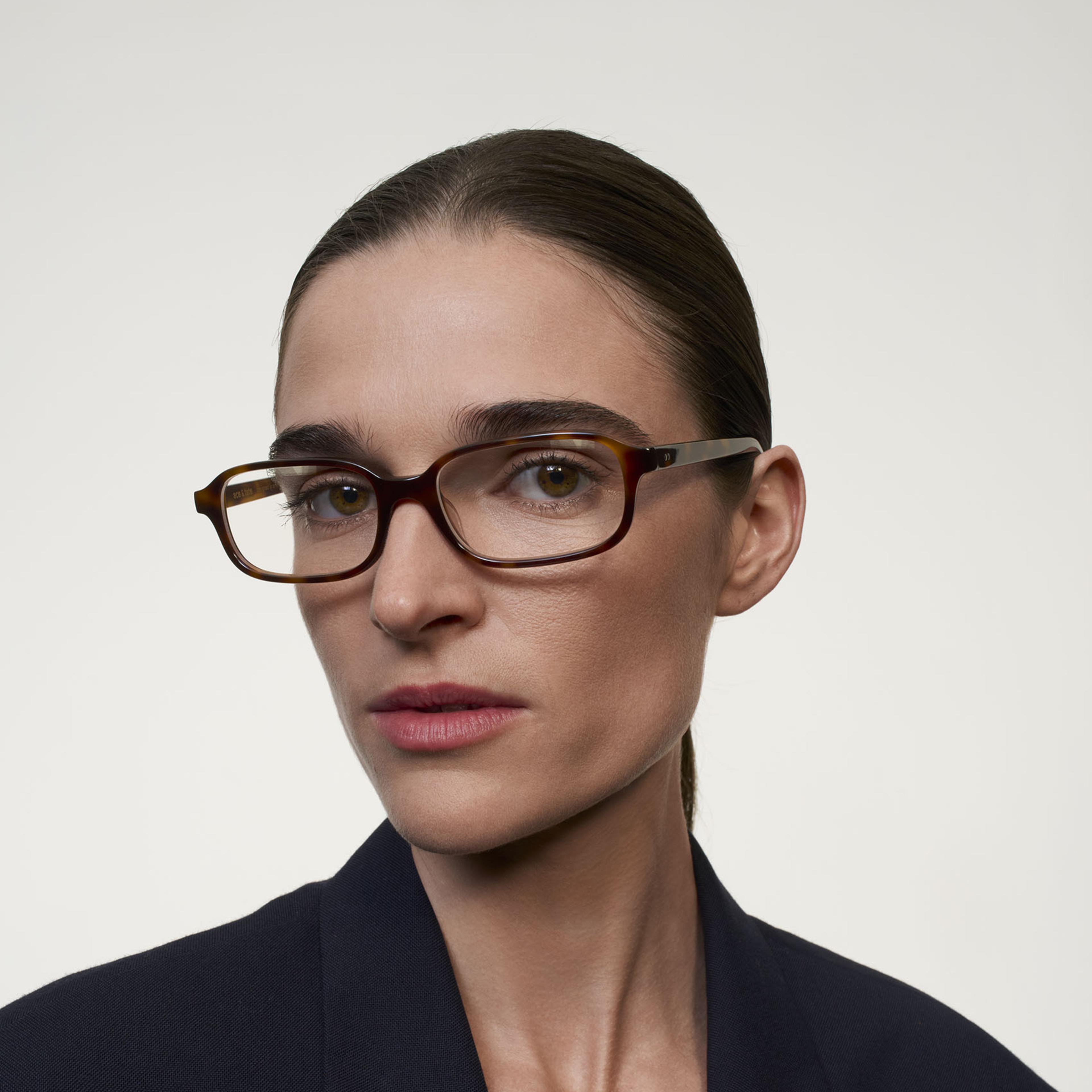 Ace & Tate Glasses | Rectangle Acetate in Black, Brown