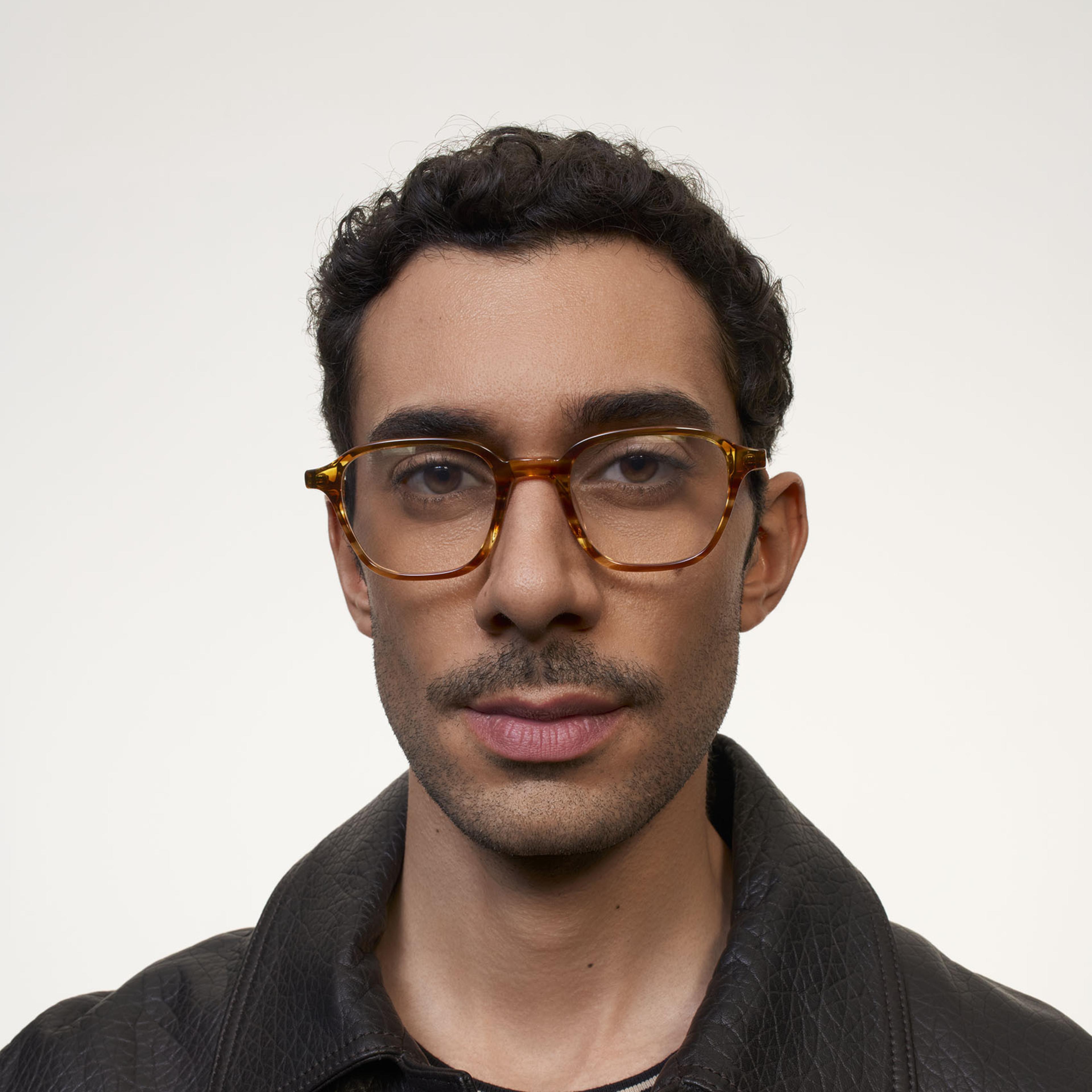 Ace & Tate Glasses | Square Acetate in Brown, Orange