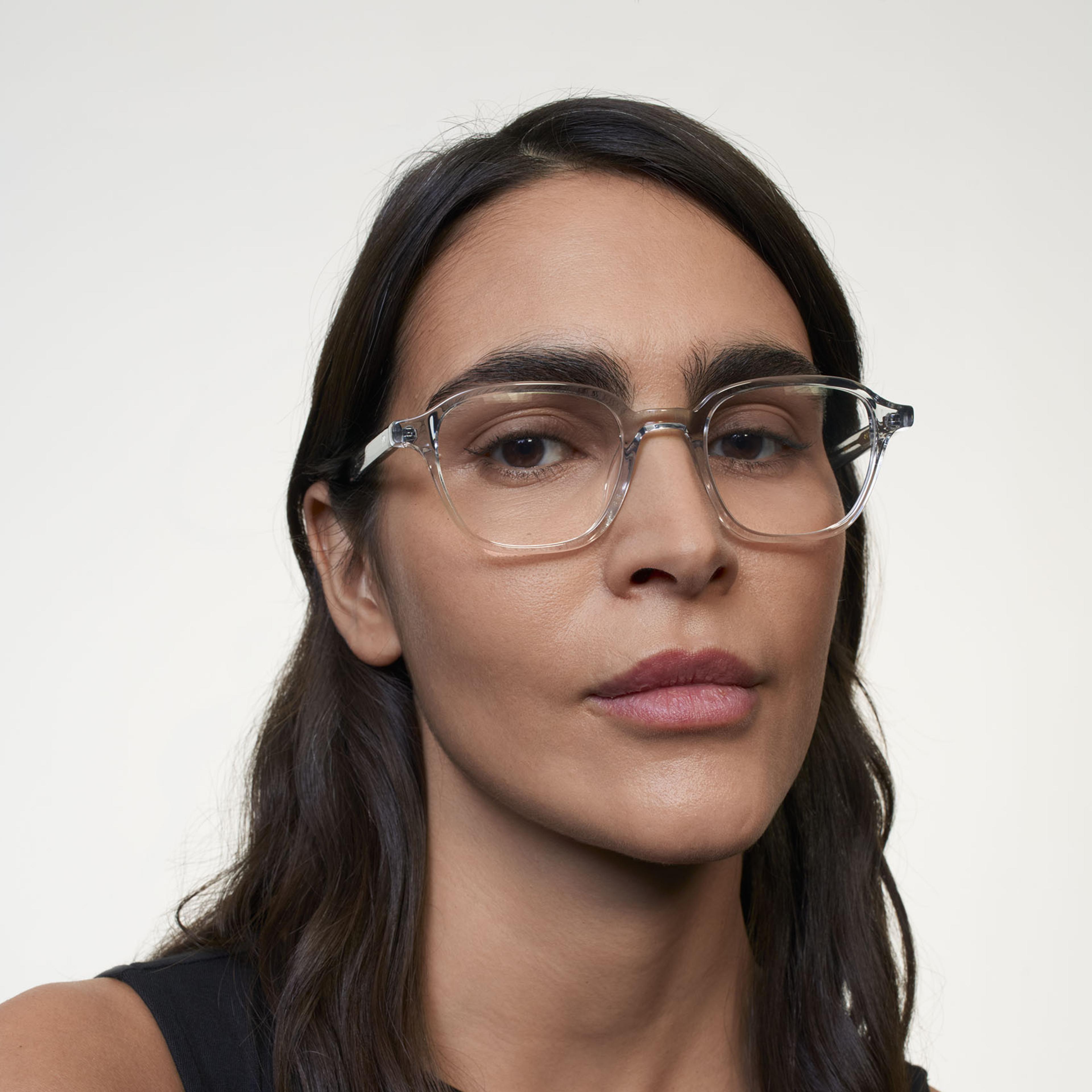 Ace & Tate Glasses | Square Acetate in Clear, Grey