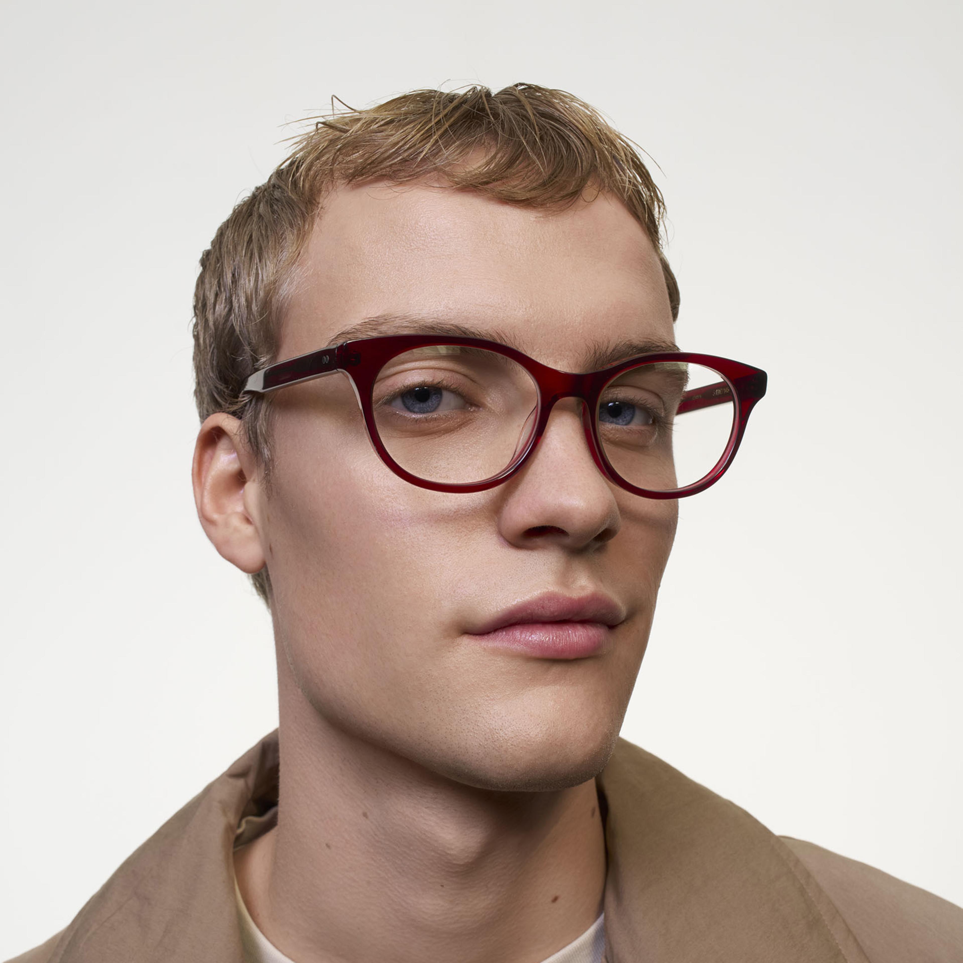 Ace & Tate Glasses | Round Acetate in Red