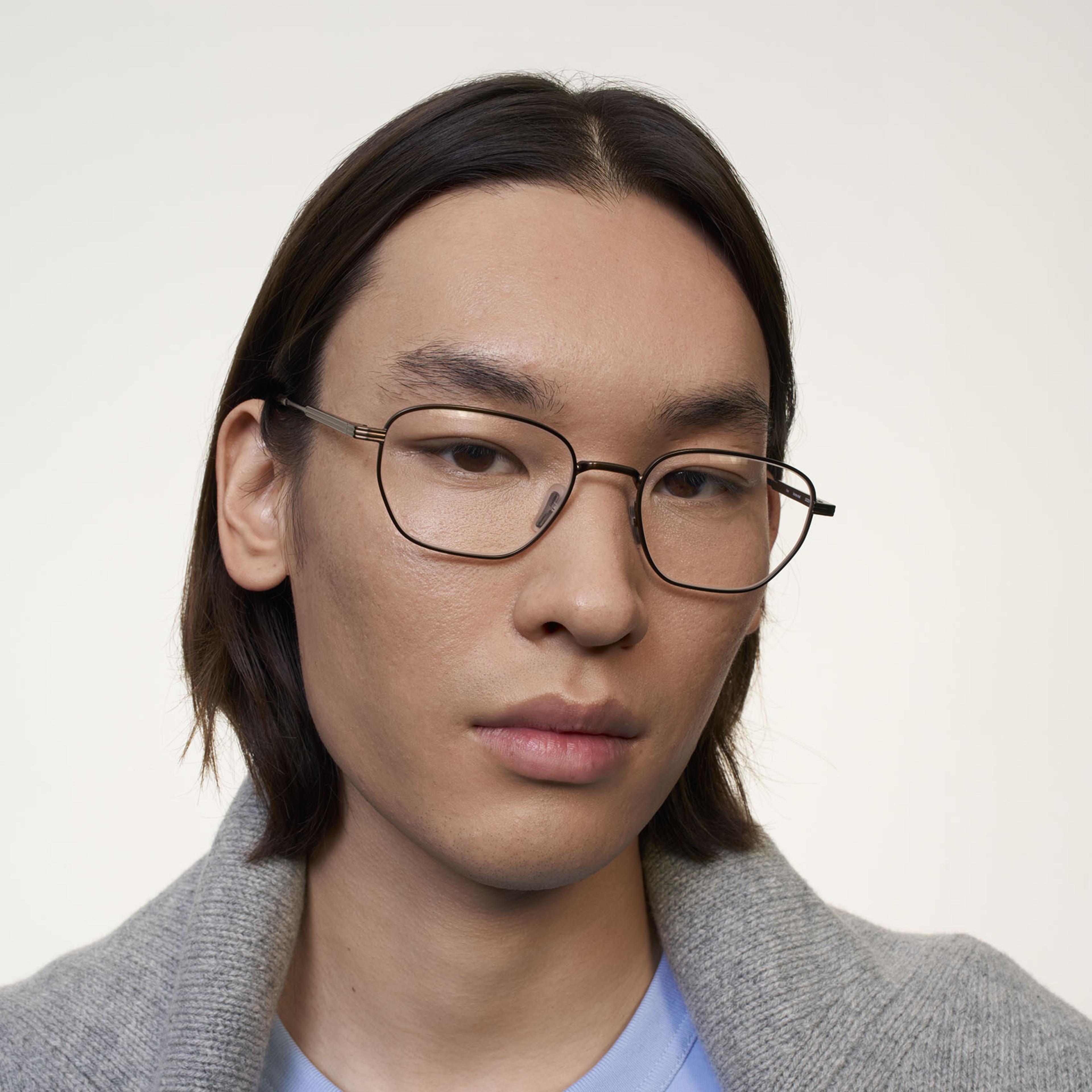Ace & Tate Glasses | Hexagonal Metal in Brown