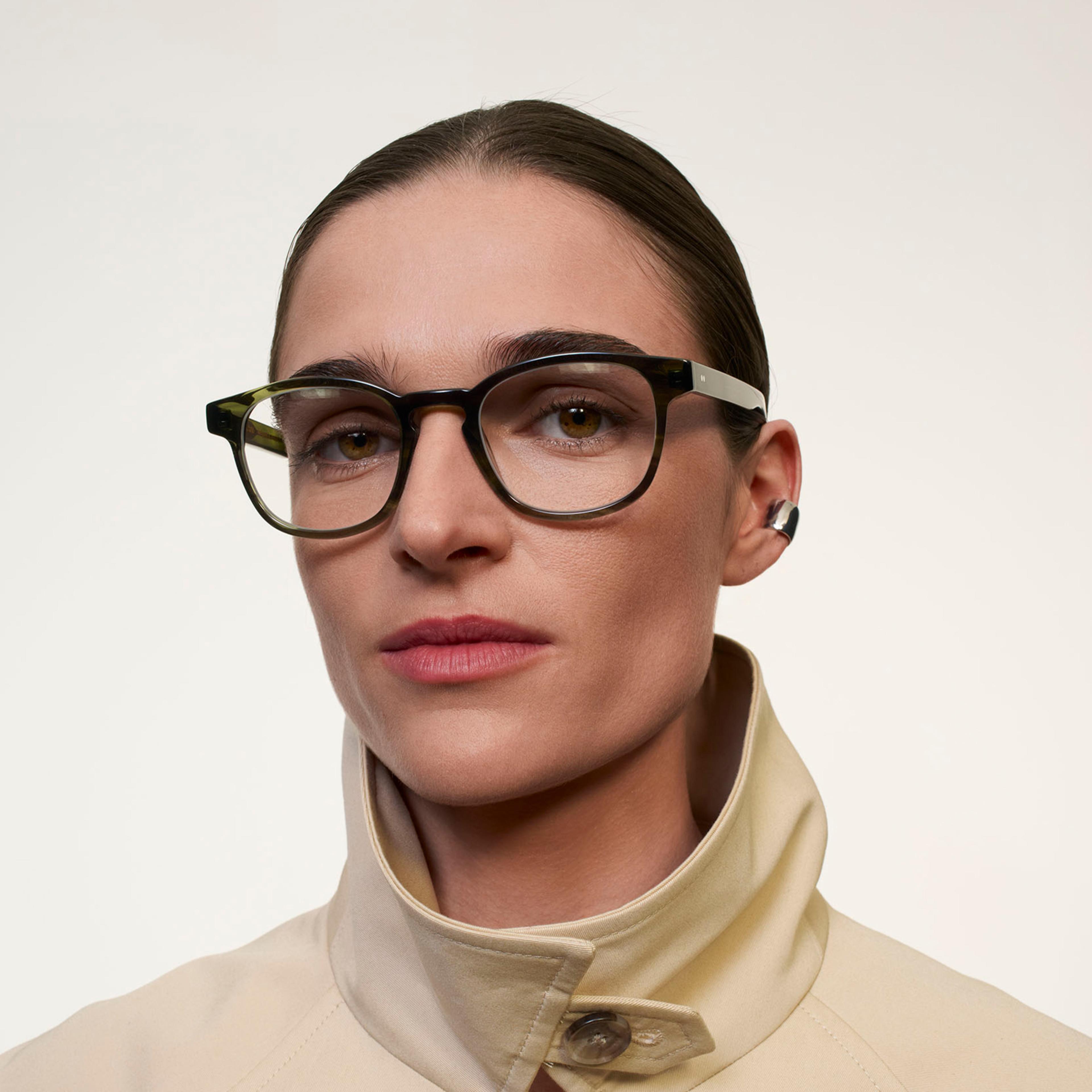 Ace & Tate Gafas | Cuadrada Acetato in Verde