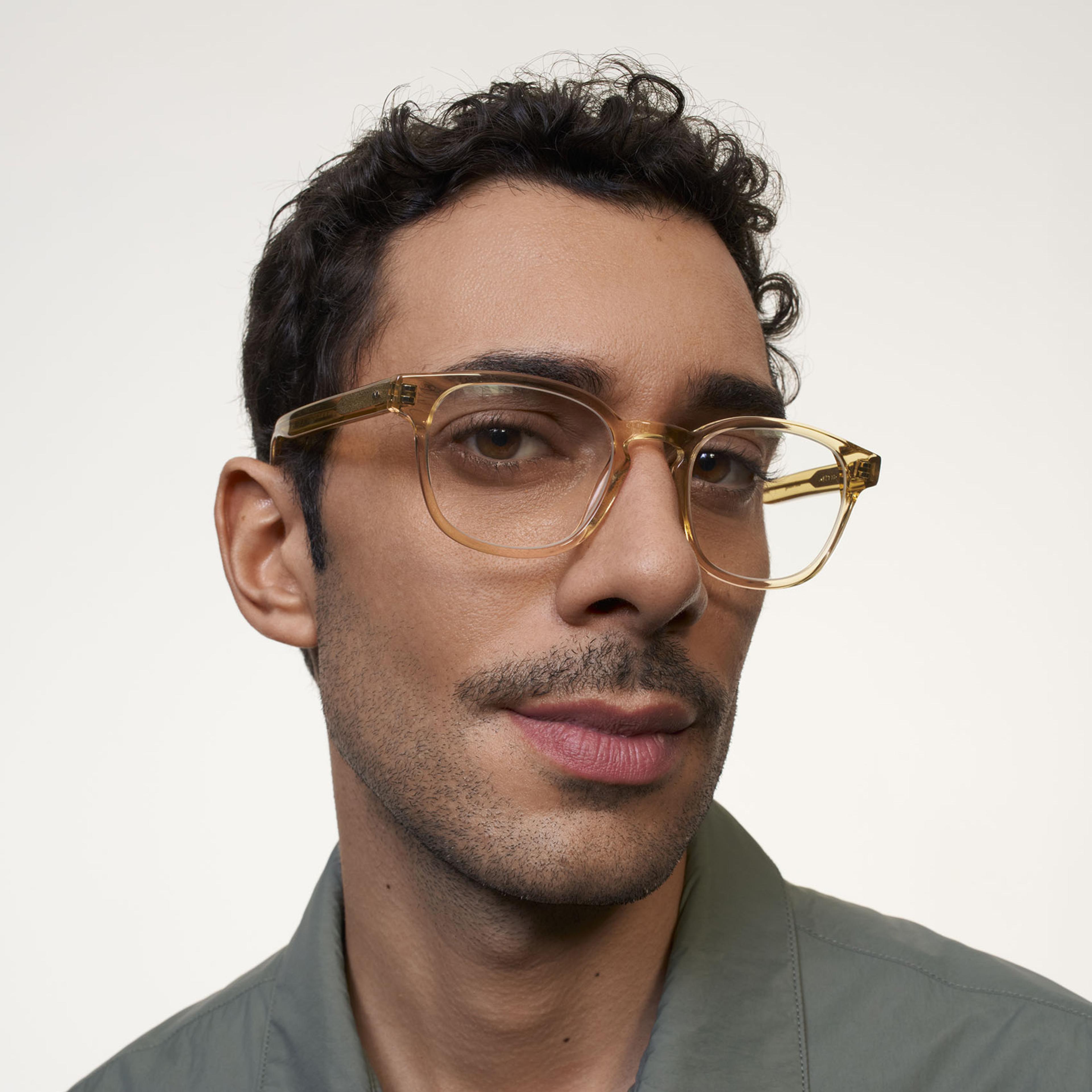Ace & Tate Glasses | Square Acetate in Yellow