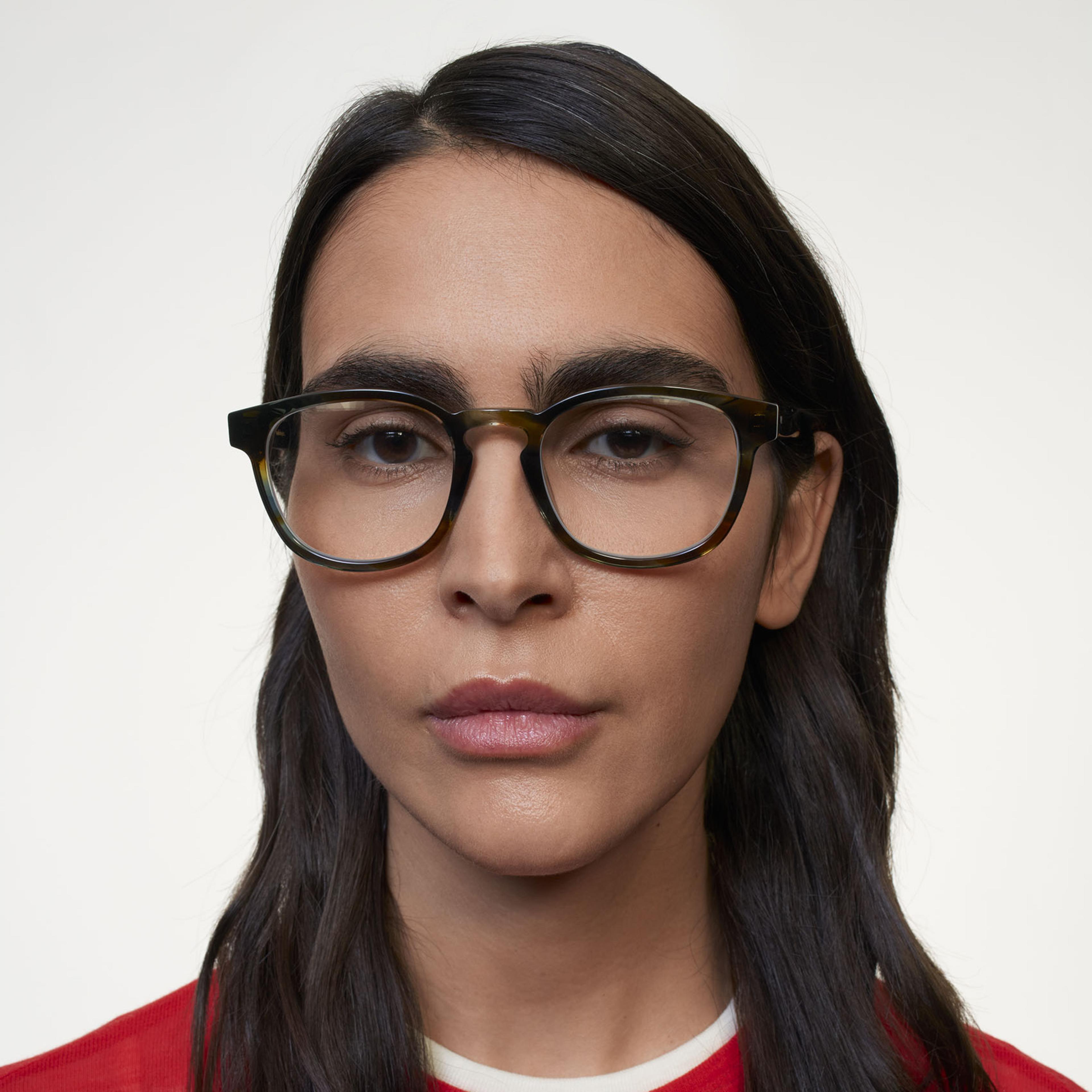Ace & Tate Glasses | Square Acetate in Blue
