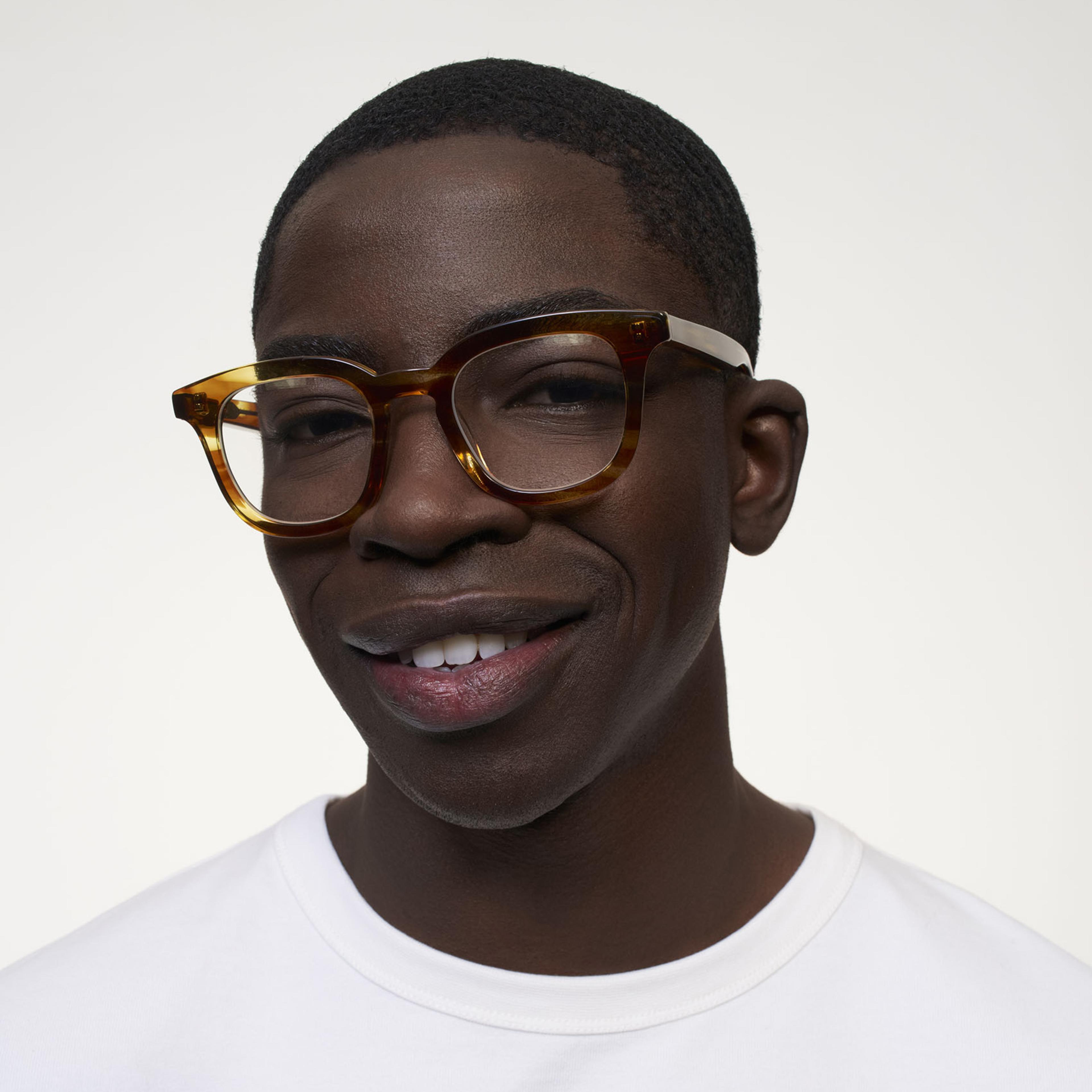 Ace & Tate Bobby in Caramel Havana Ace & Tate Glasses | Square Acetate in Brown, Orange