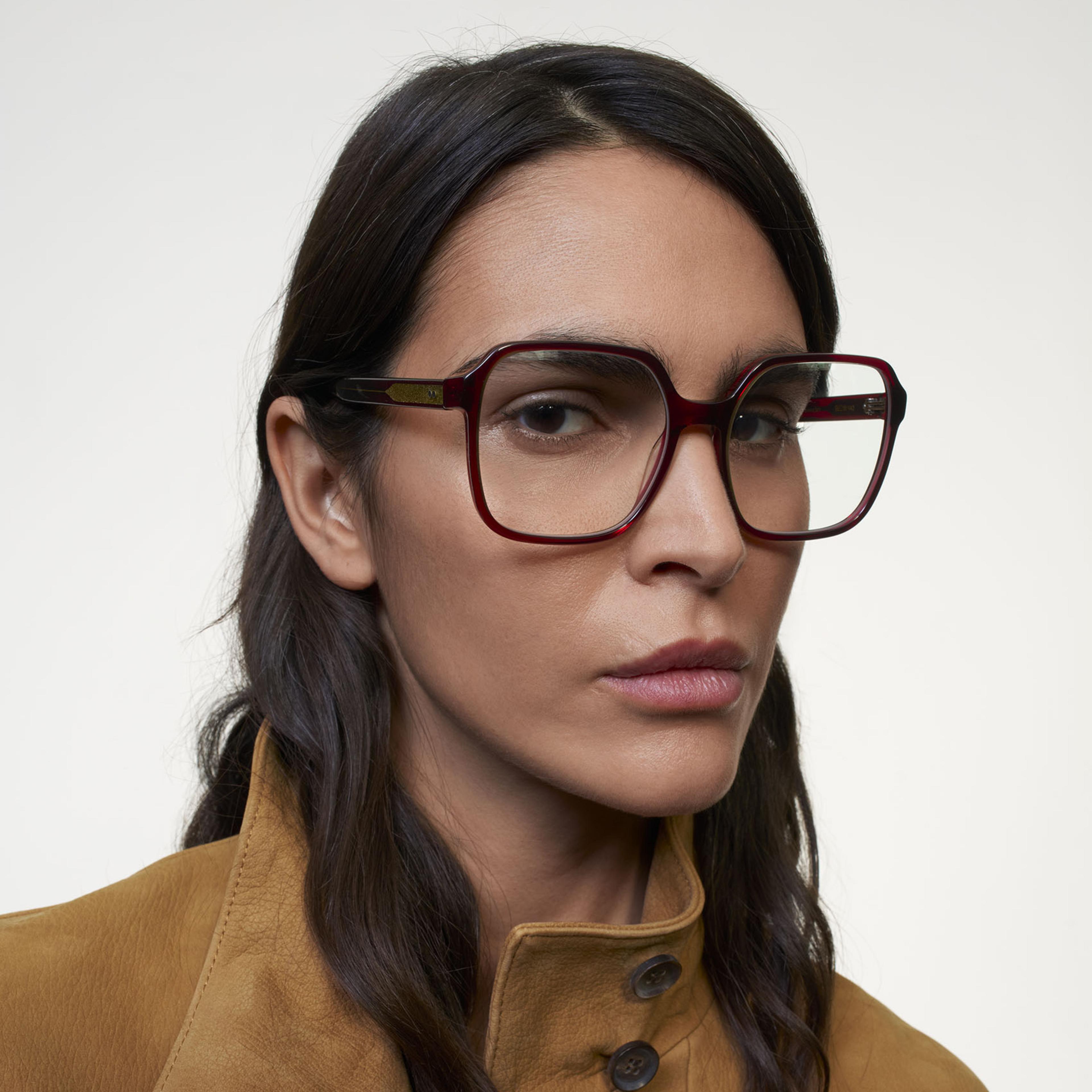 Ace & Tate Glasses | Square Acetate in Red