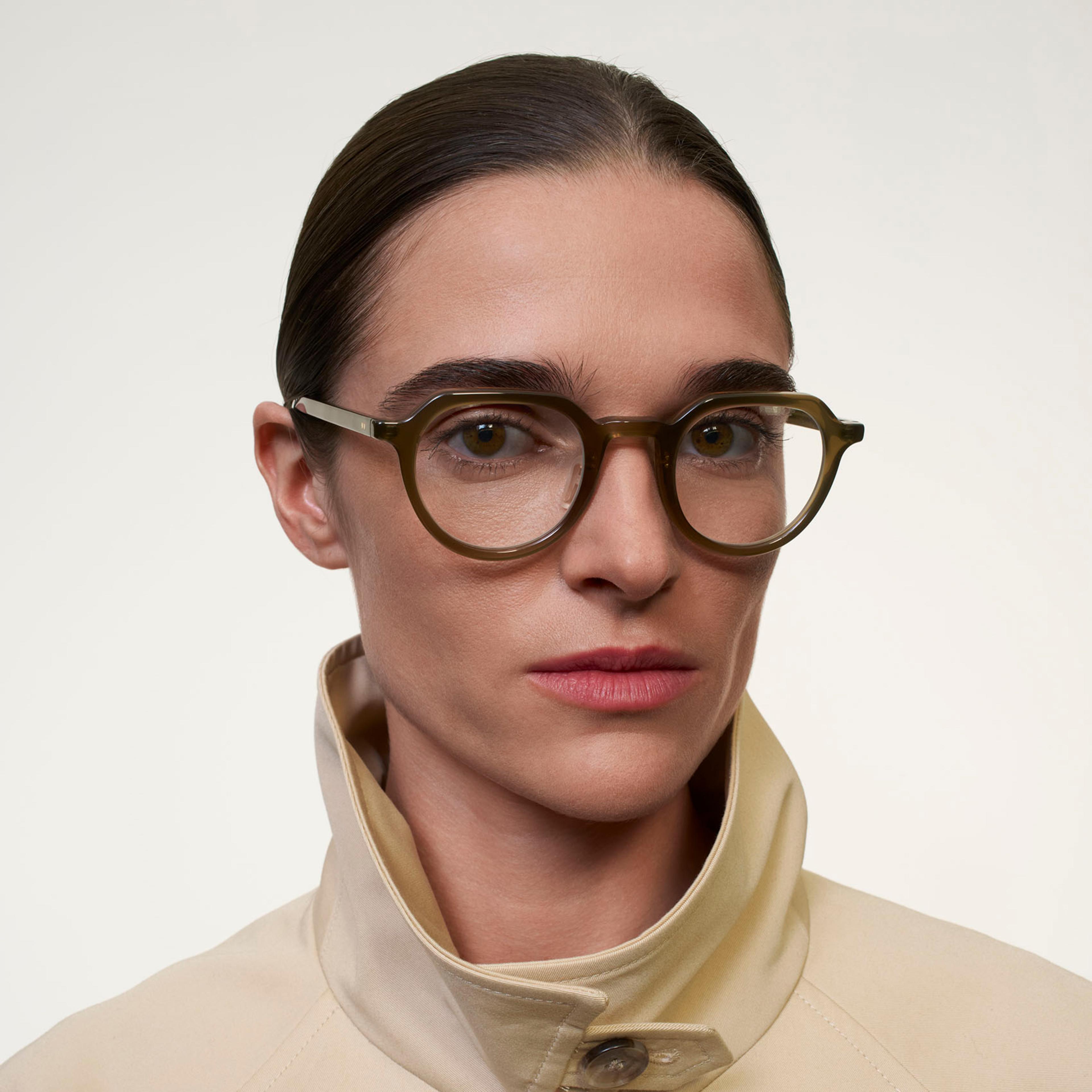 Ace & Tate Glasses | Round Acetate in Green