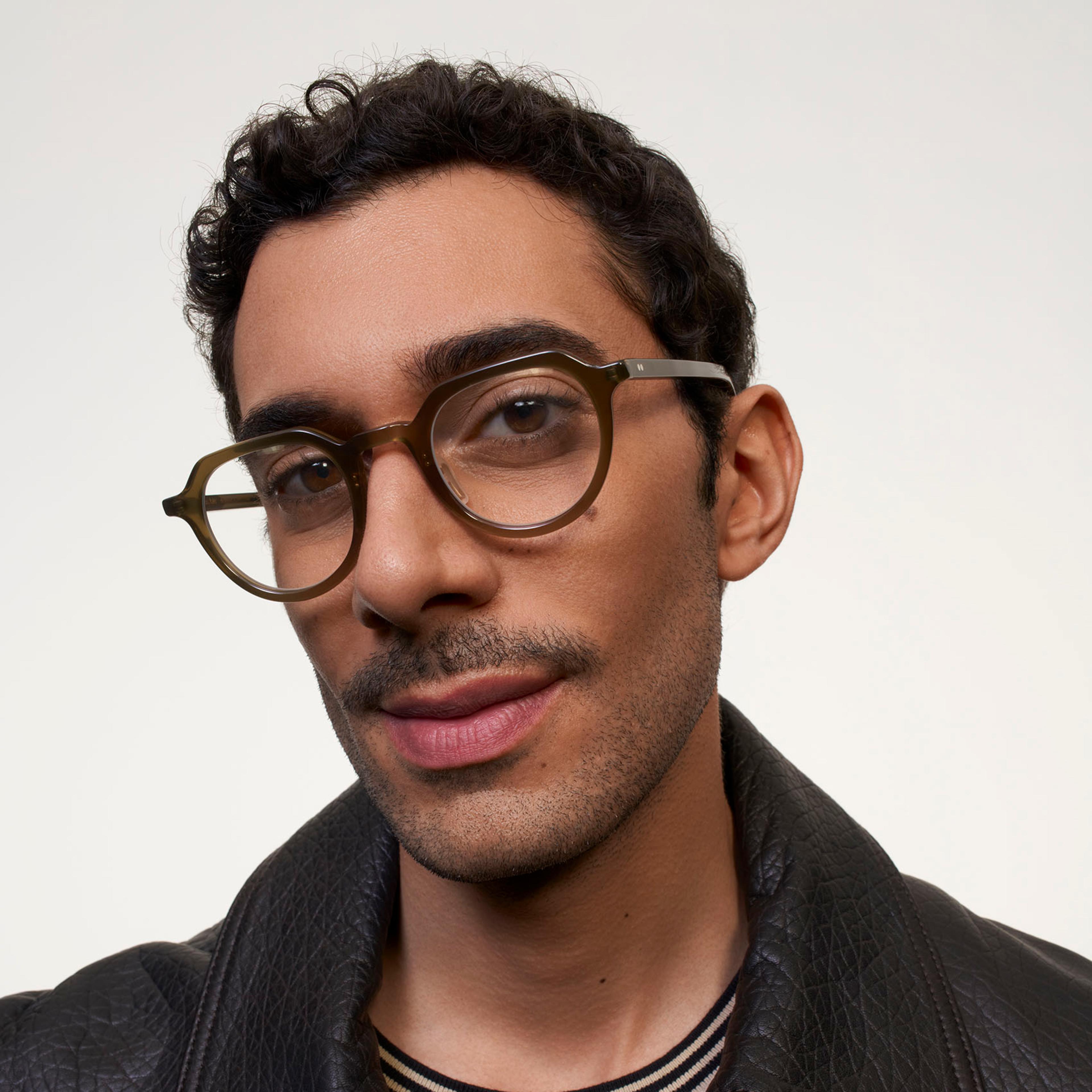 Ace & Tate Glasses | Round Acetate in Green