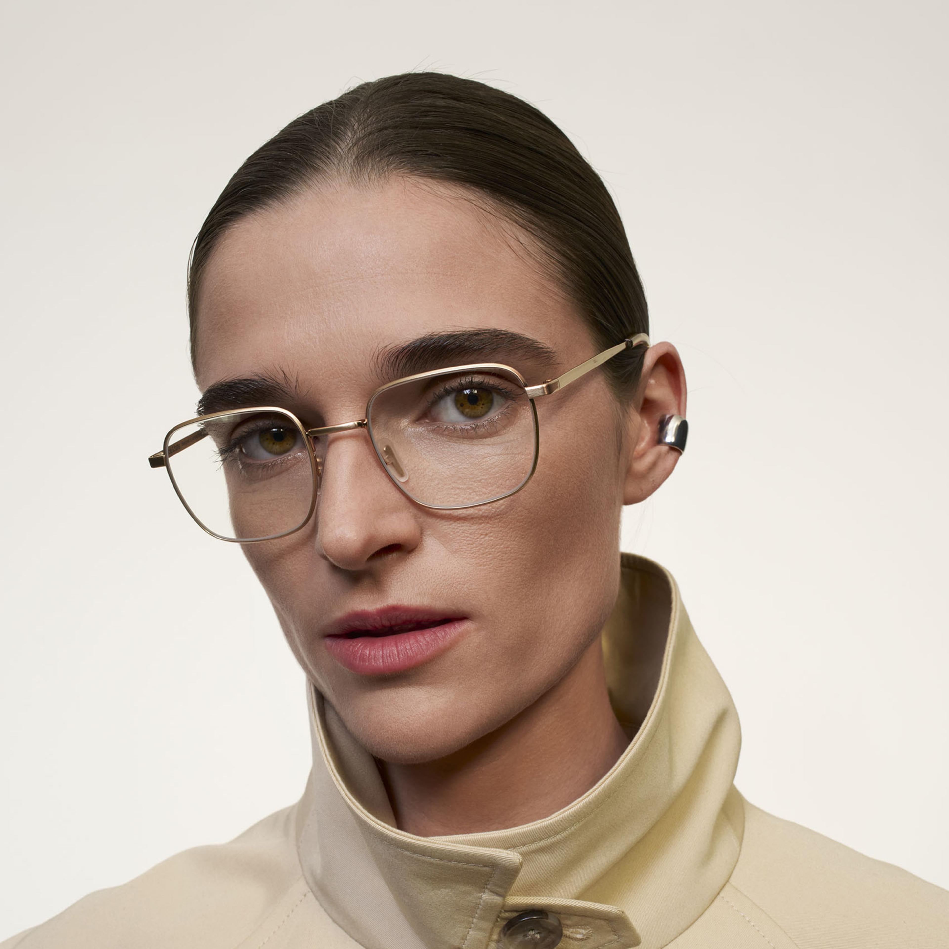 Ace & Tate Glasses | Square Metal in Gold