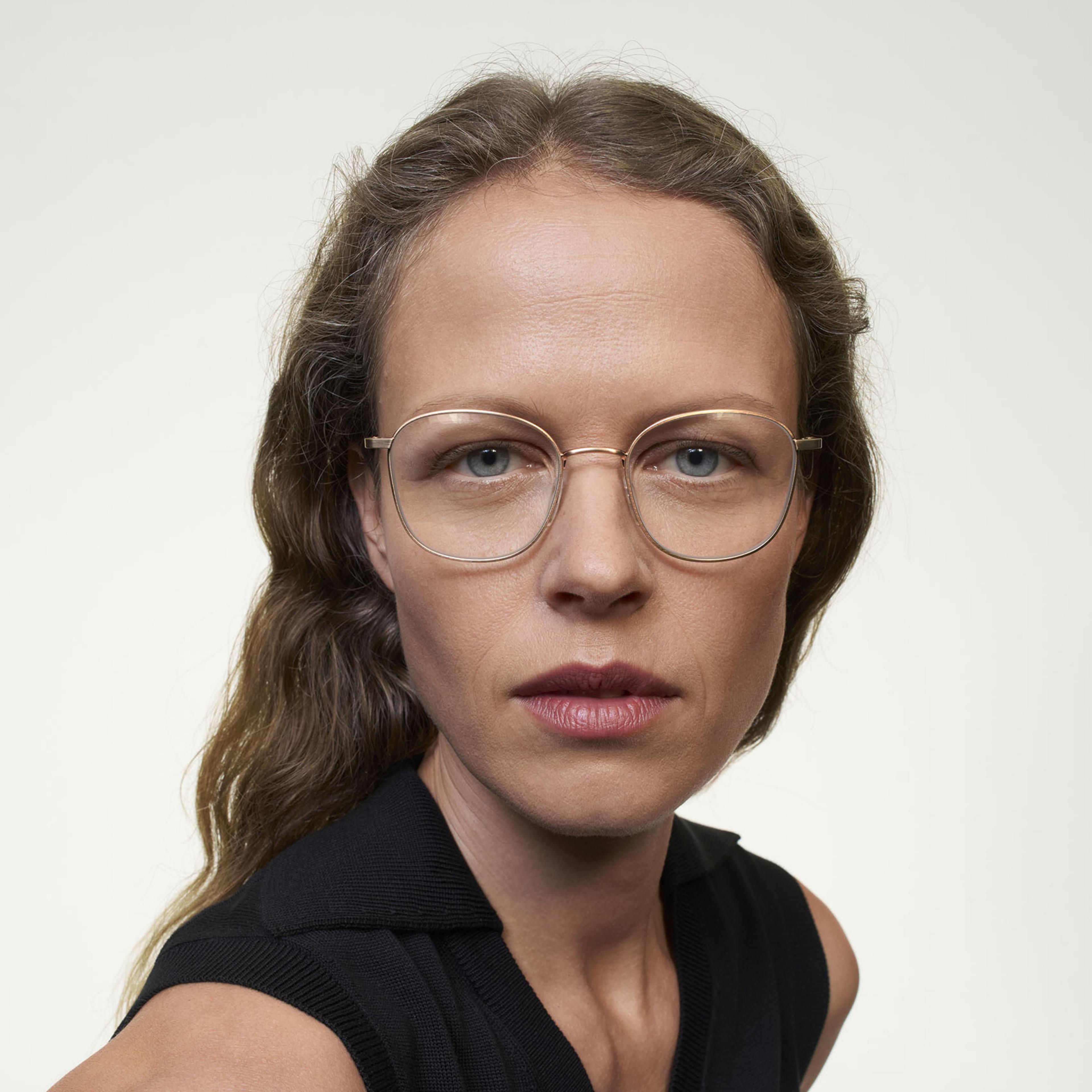 Ace & Tate Jay in Satin Gold Ace & Tate Glasses | Square Metal in Gold