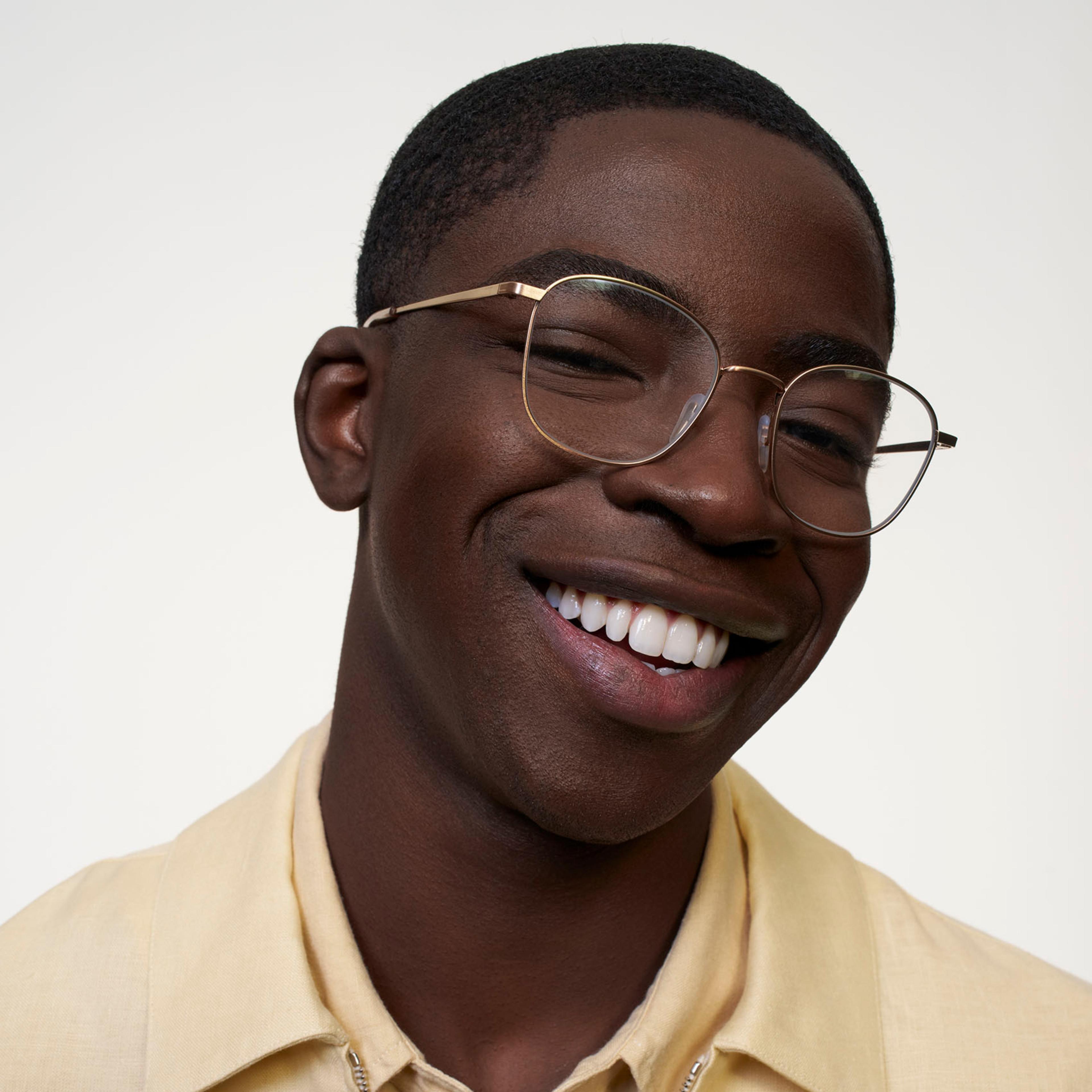 Ace & Tate Jay in Satin Gold Ace & Tate Glasses | Square Metal in Gold