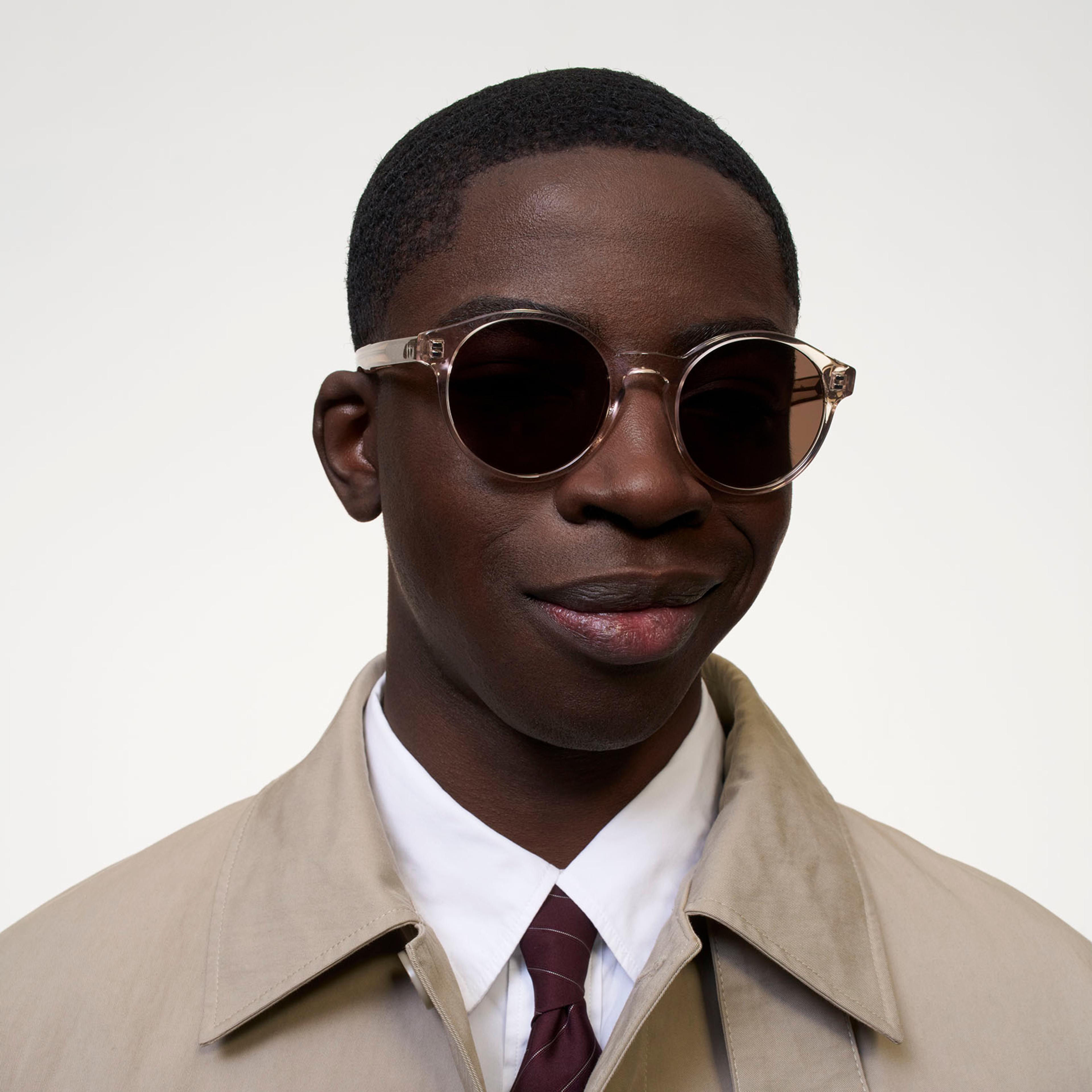 Ace & Tate Sunglasses | Round Acetate in Clear