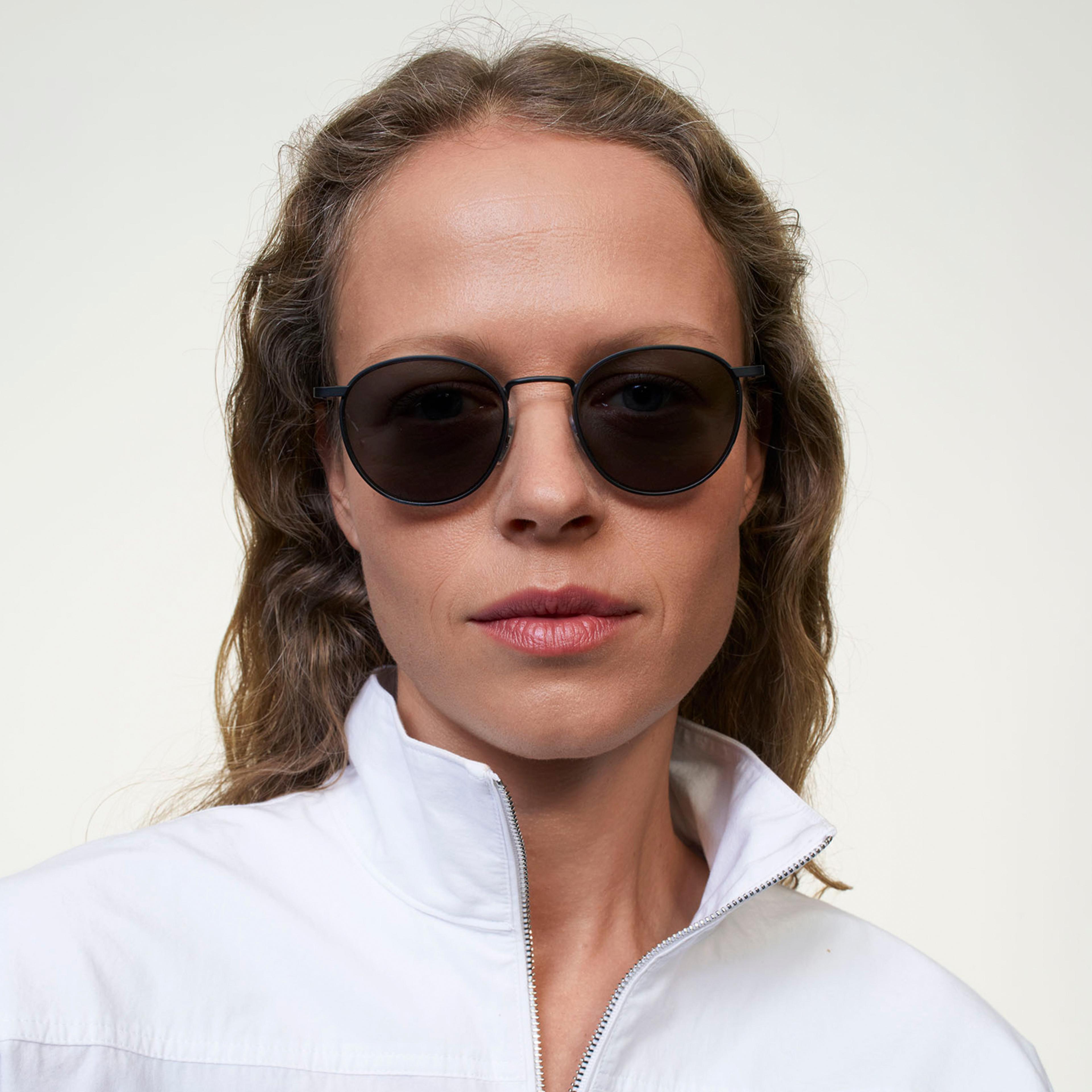 Ace & Tate Zonnebrillen | Rond Metaal in Zwart