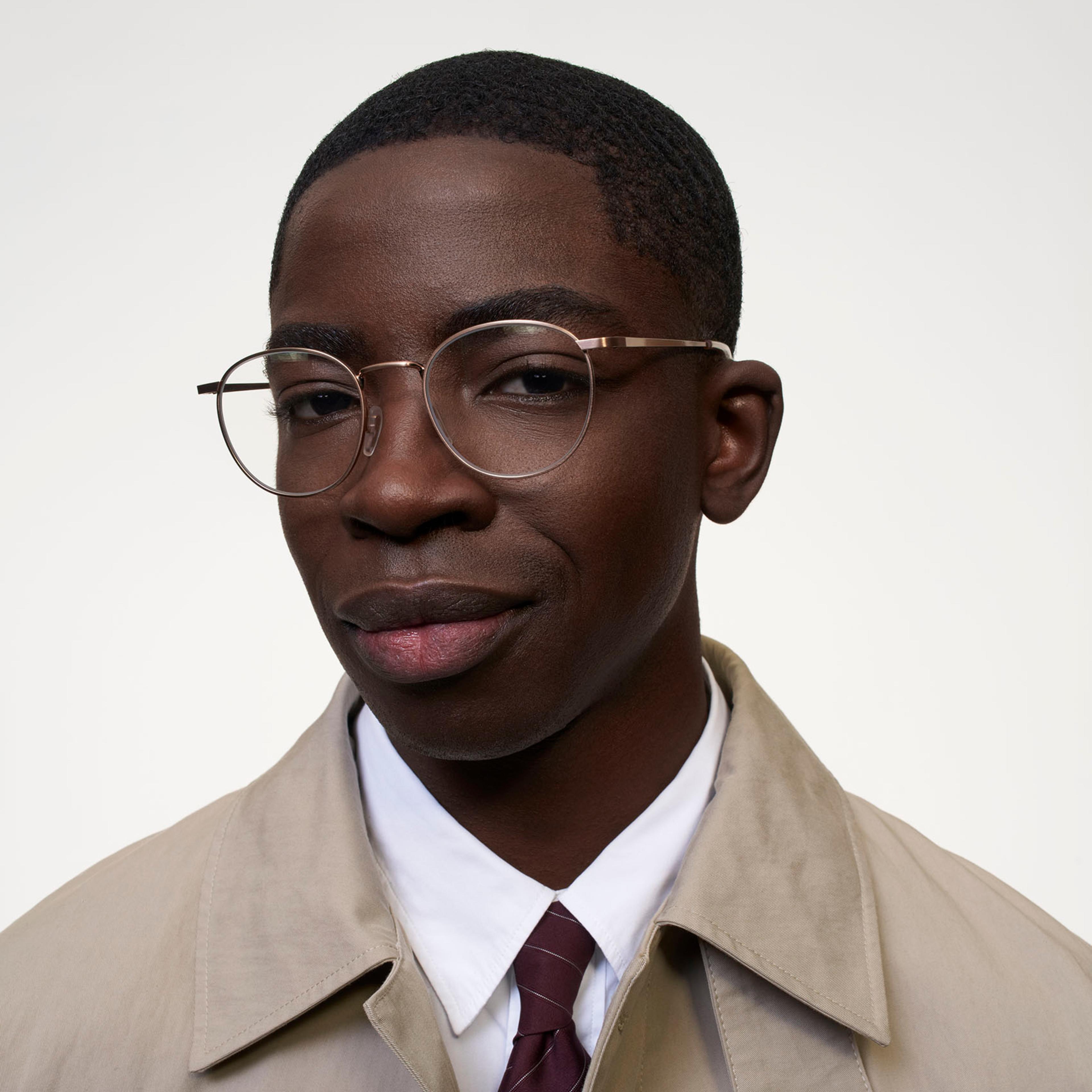 Ace & Tate Glasses | Round Metal in Gold, Pink