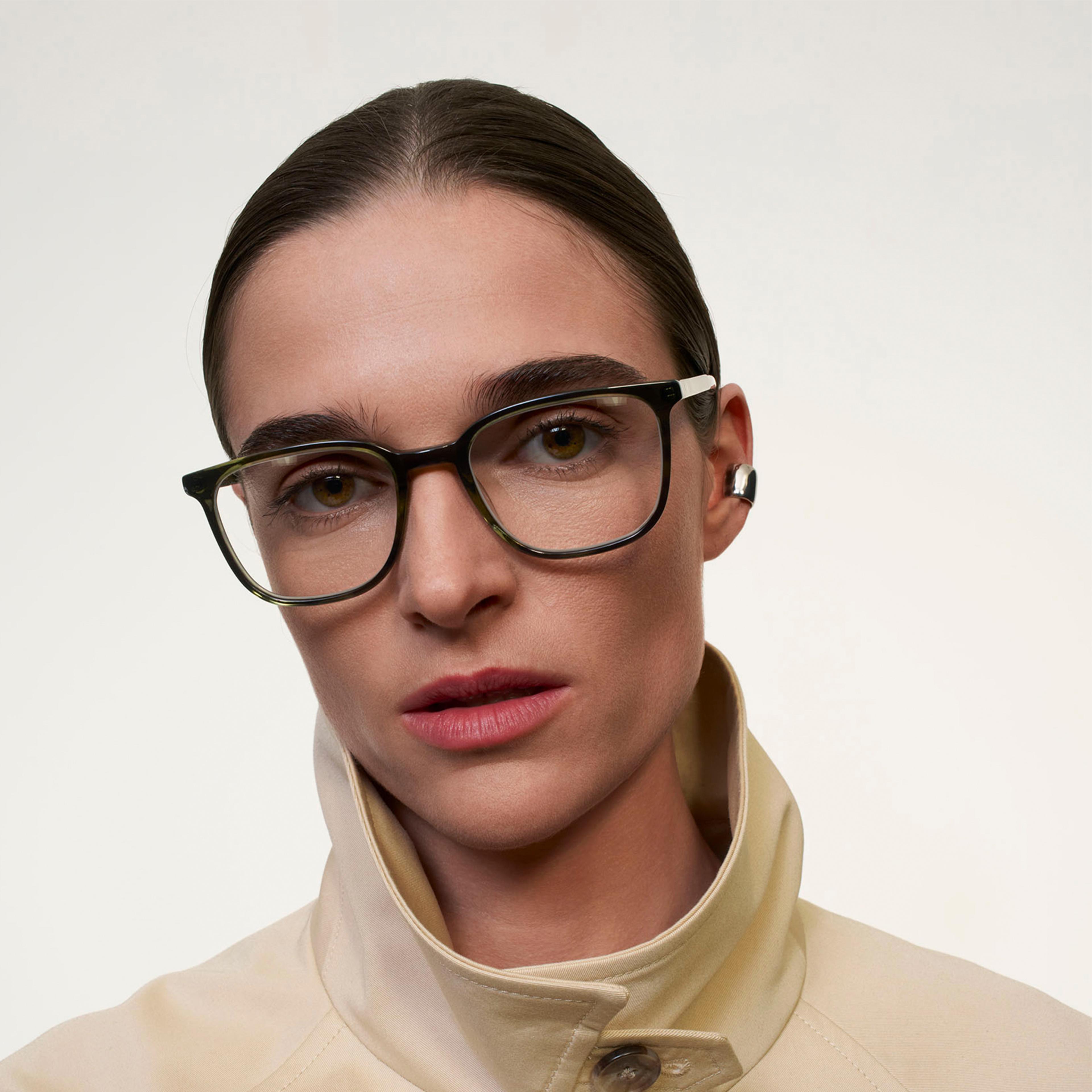 Ace & Tate Optiques | Rectangulaire Acétate in Vert