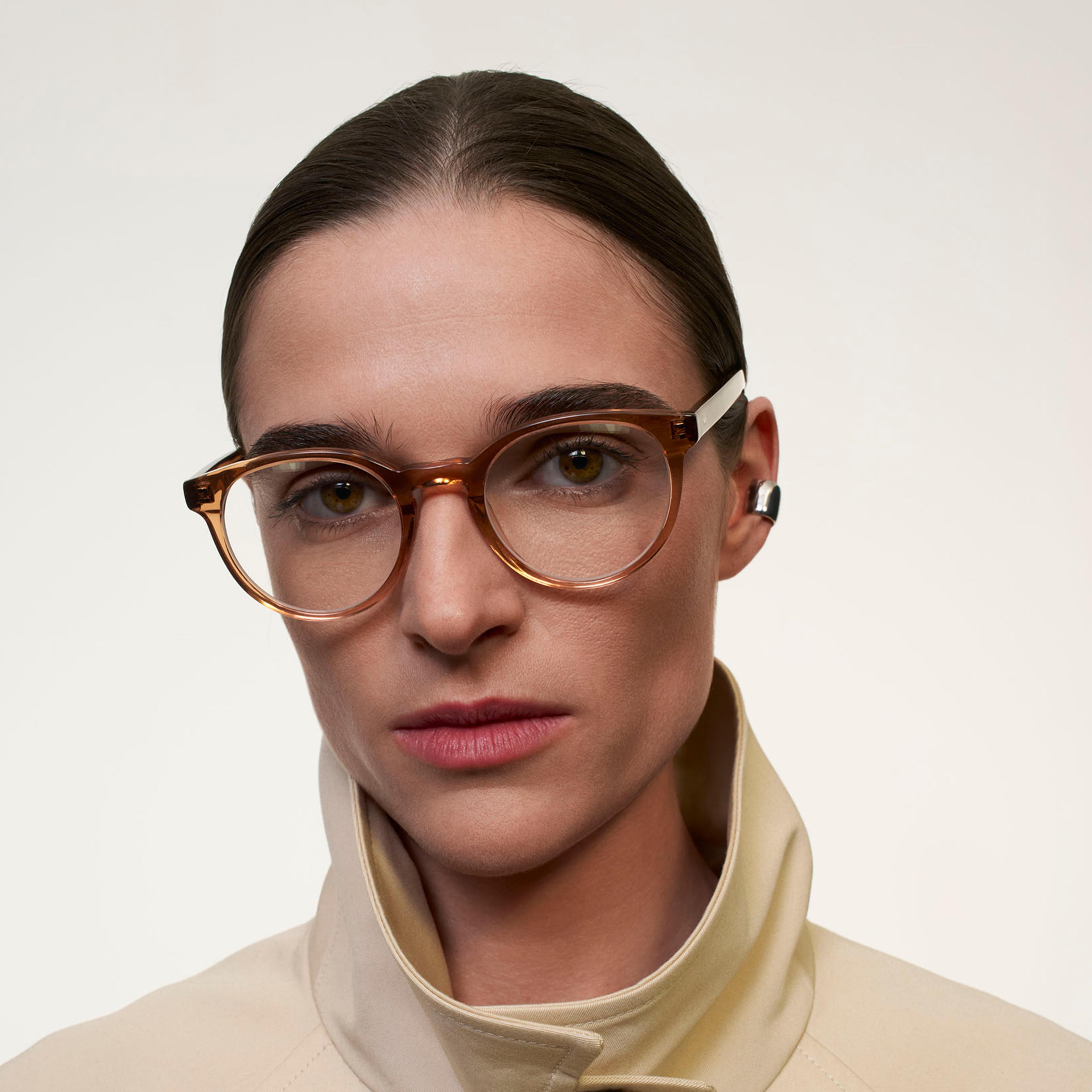 Ace & Tate Glasses | Round Acetate in Brown