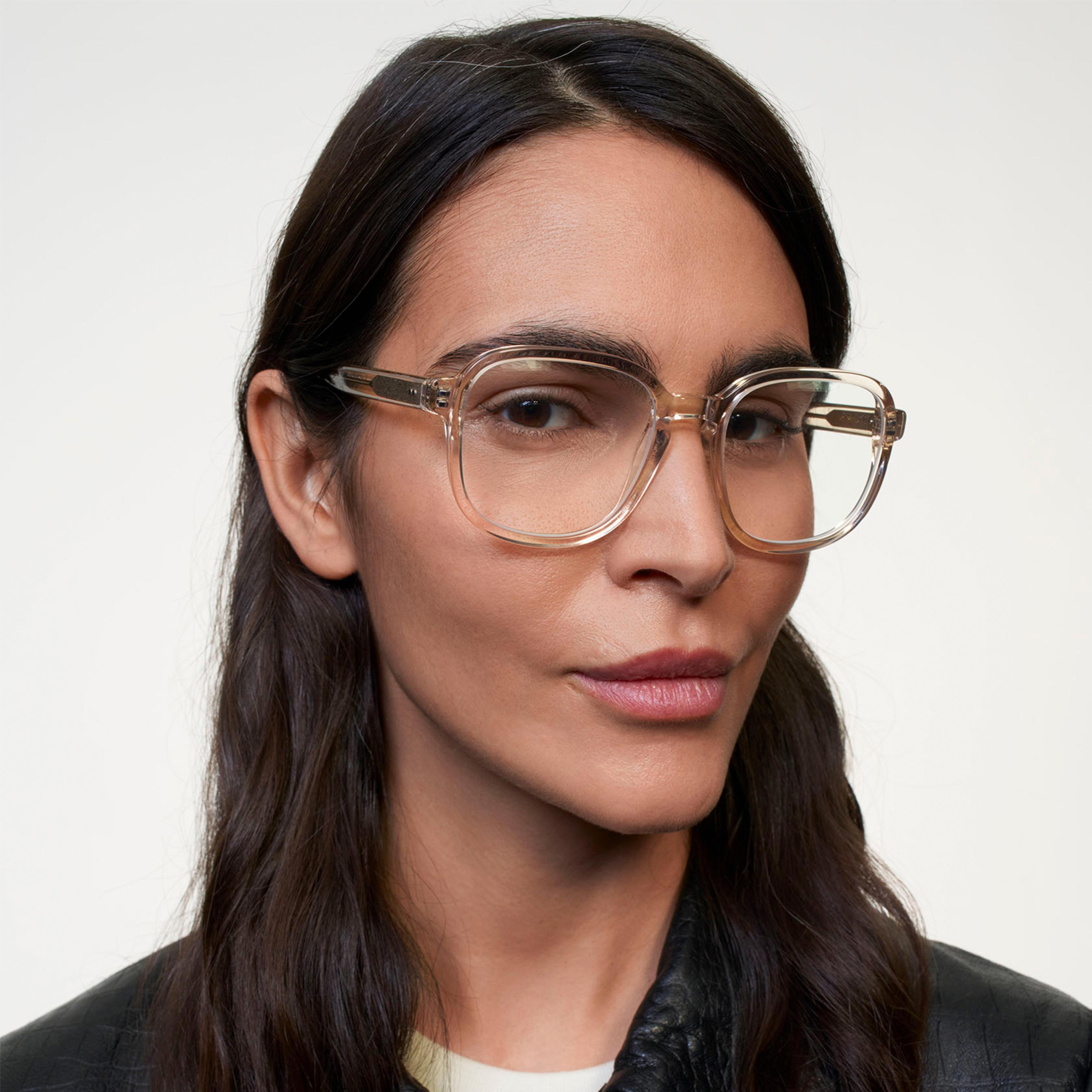 Ace & Tate Glasses | Square Acetate in Clear
