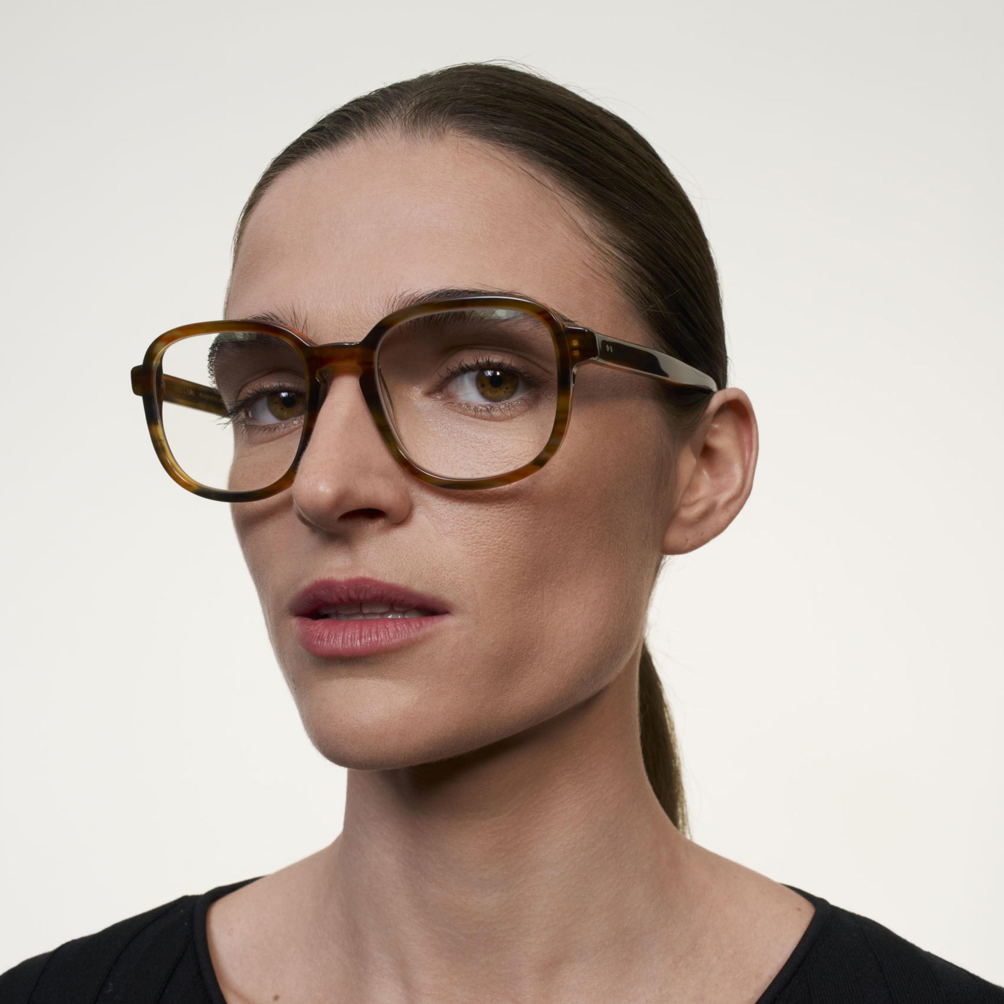 Ace & Tate Glasses | Square Acetate in Blue